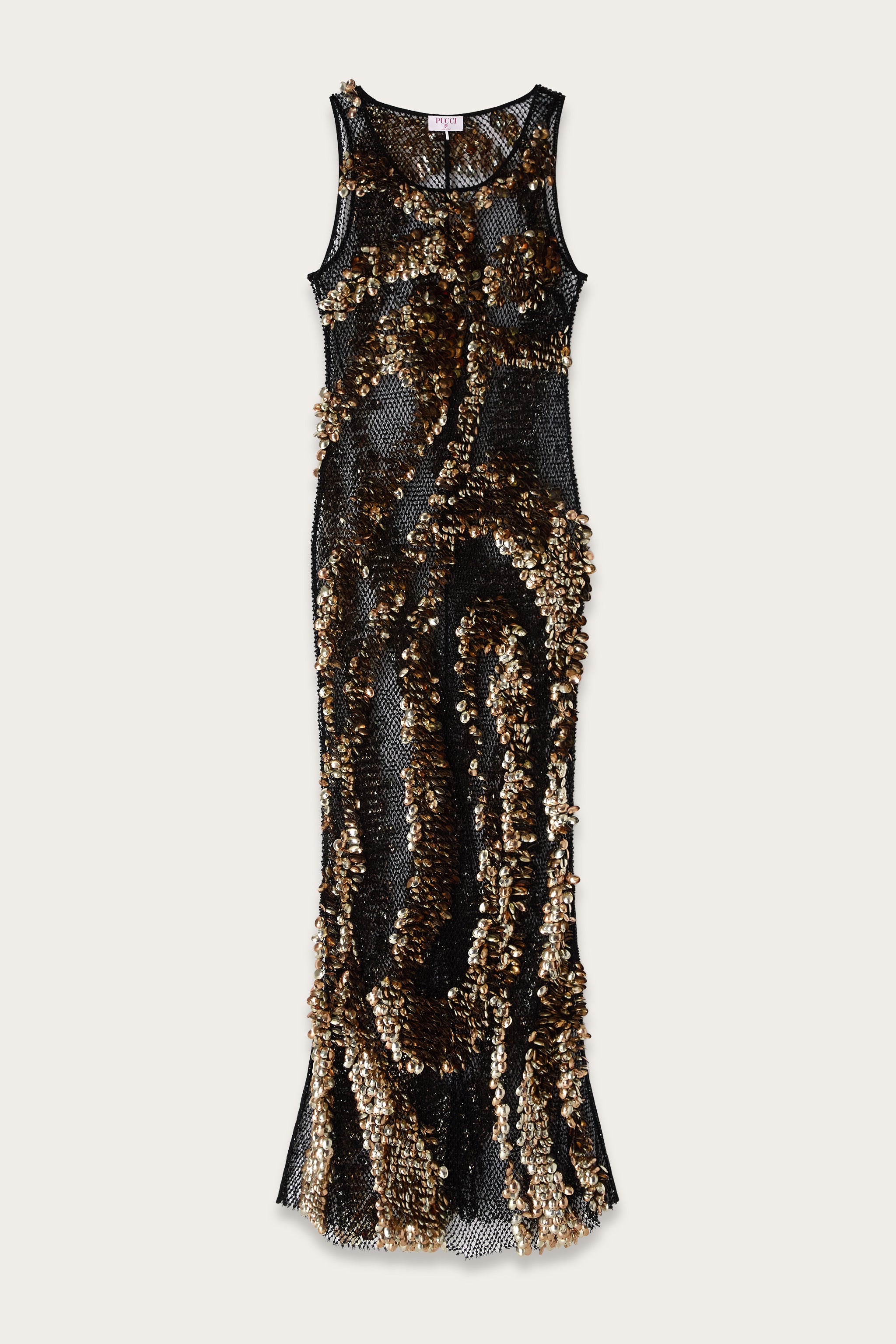 Emilio Pucci Marmo robe longue noire broderie or
