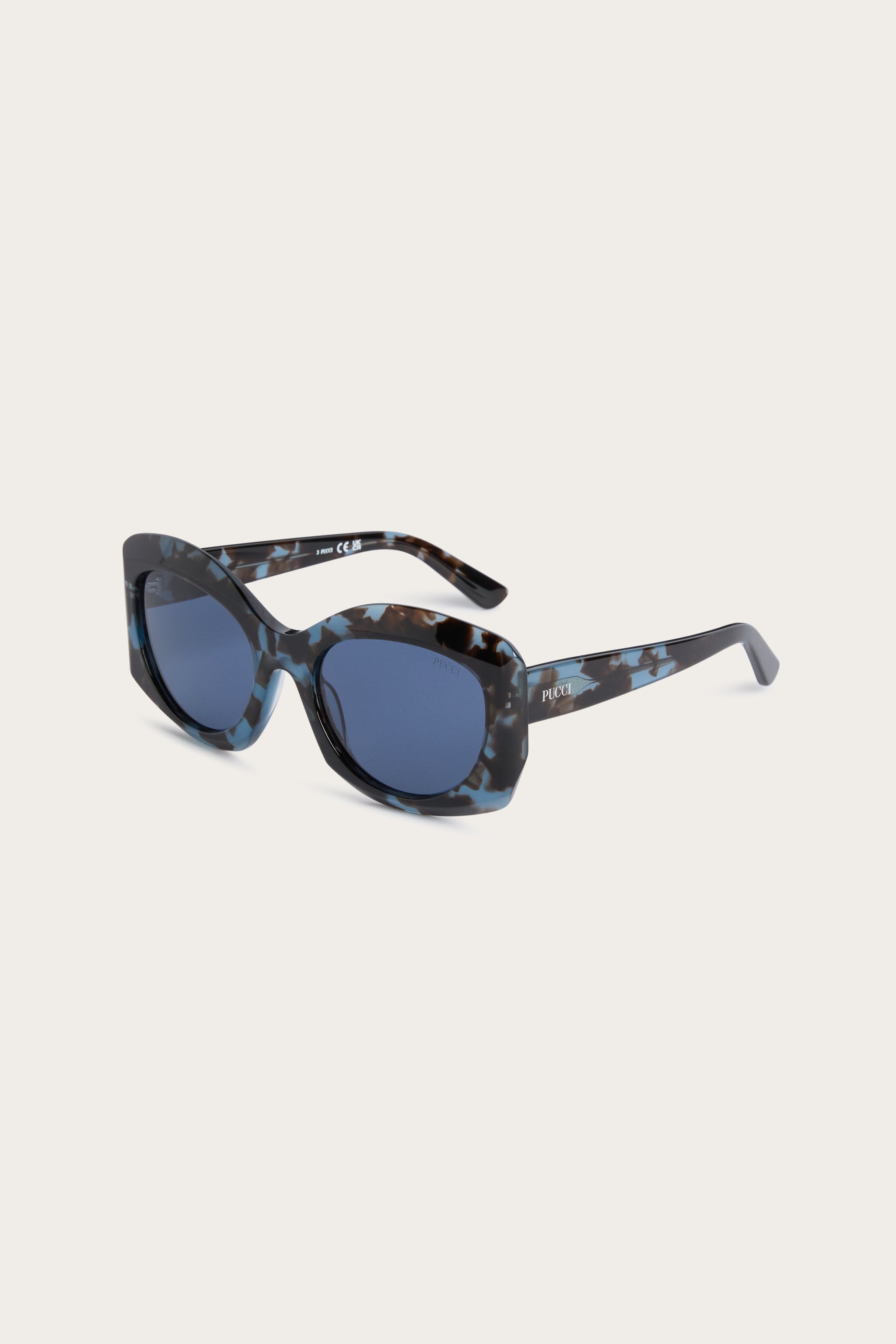 Emilio Pucci EP0259 Lunettes de Soleil Havana Bleu
