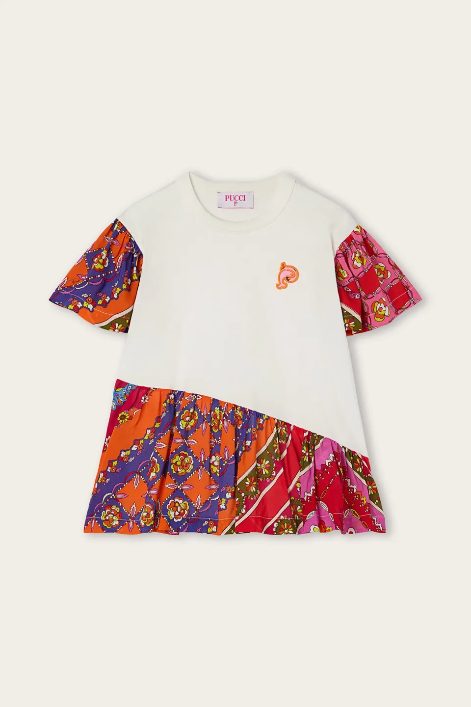 Emilio Pucci t-shirt fille blanc coton patch poisson