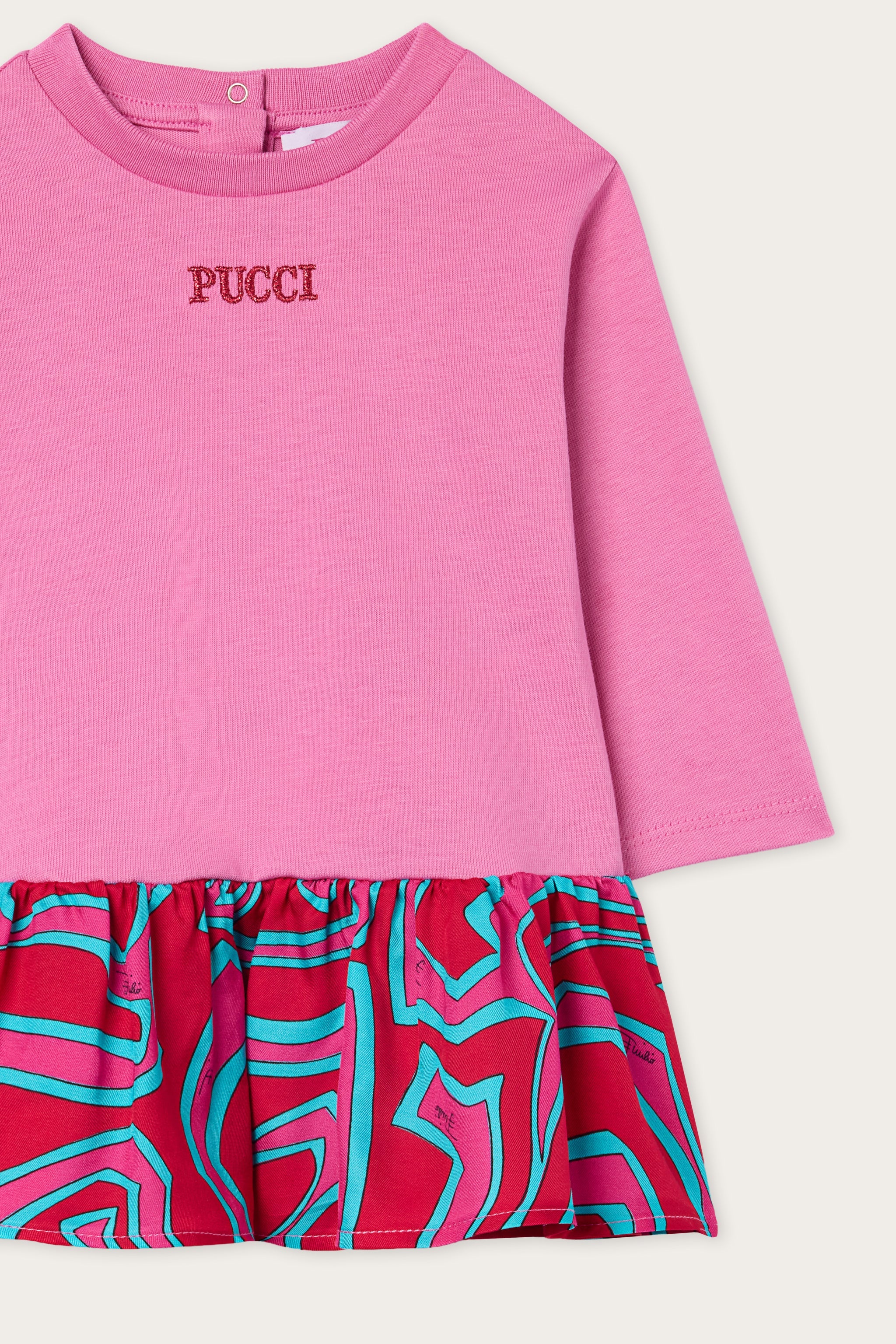 Emilio Pucci Abito in Jersey di Cotone robe bébé fuchsia