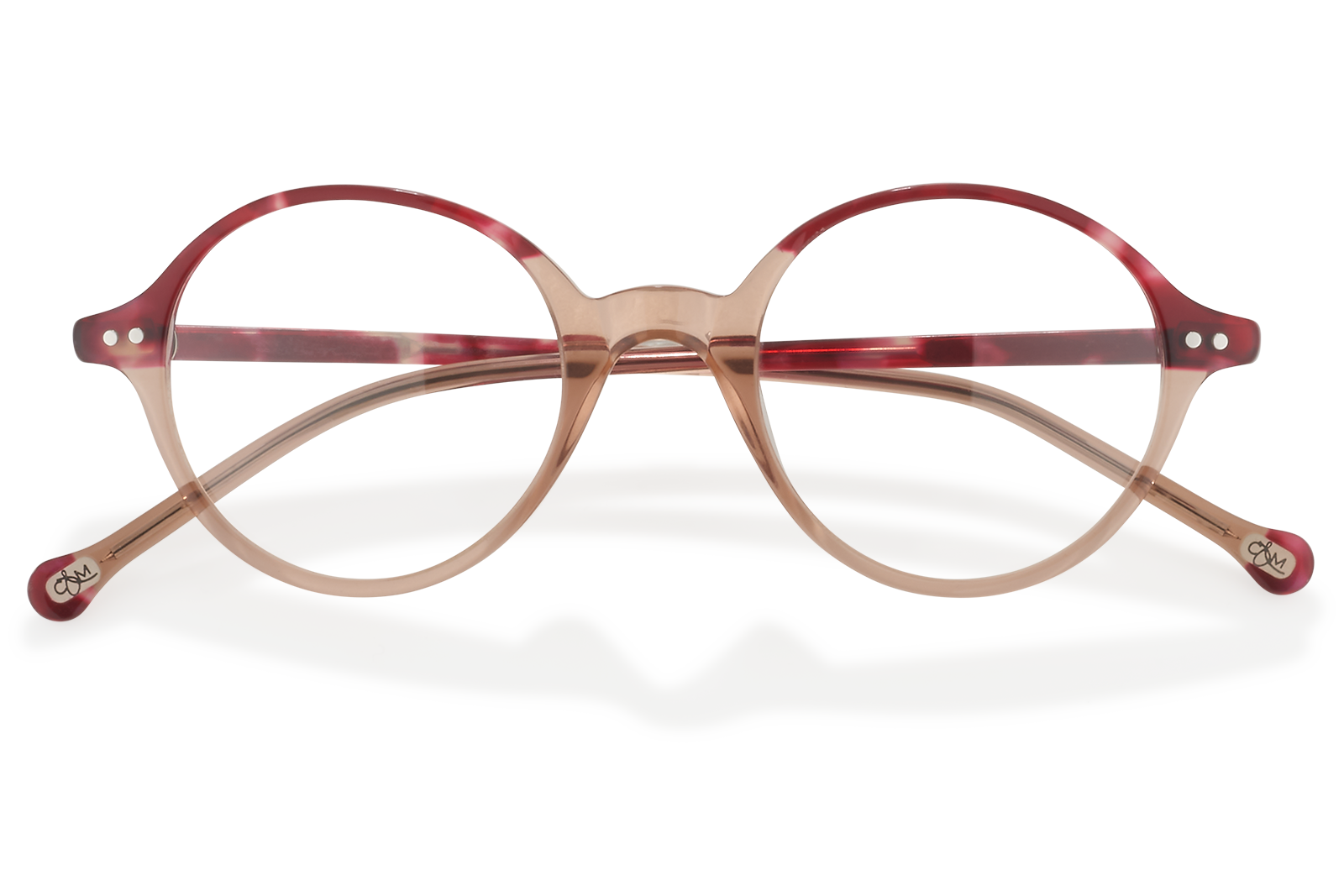 Clémence & Margaux L'Irrésistible lunettes de vue ronde Rose & Rouge