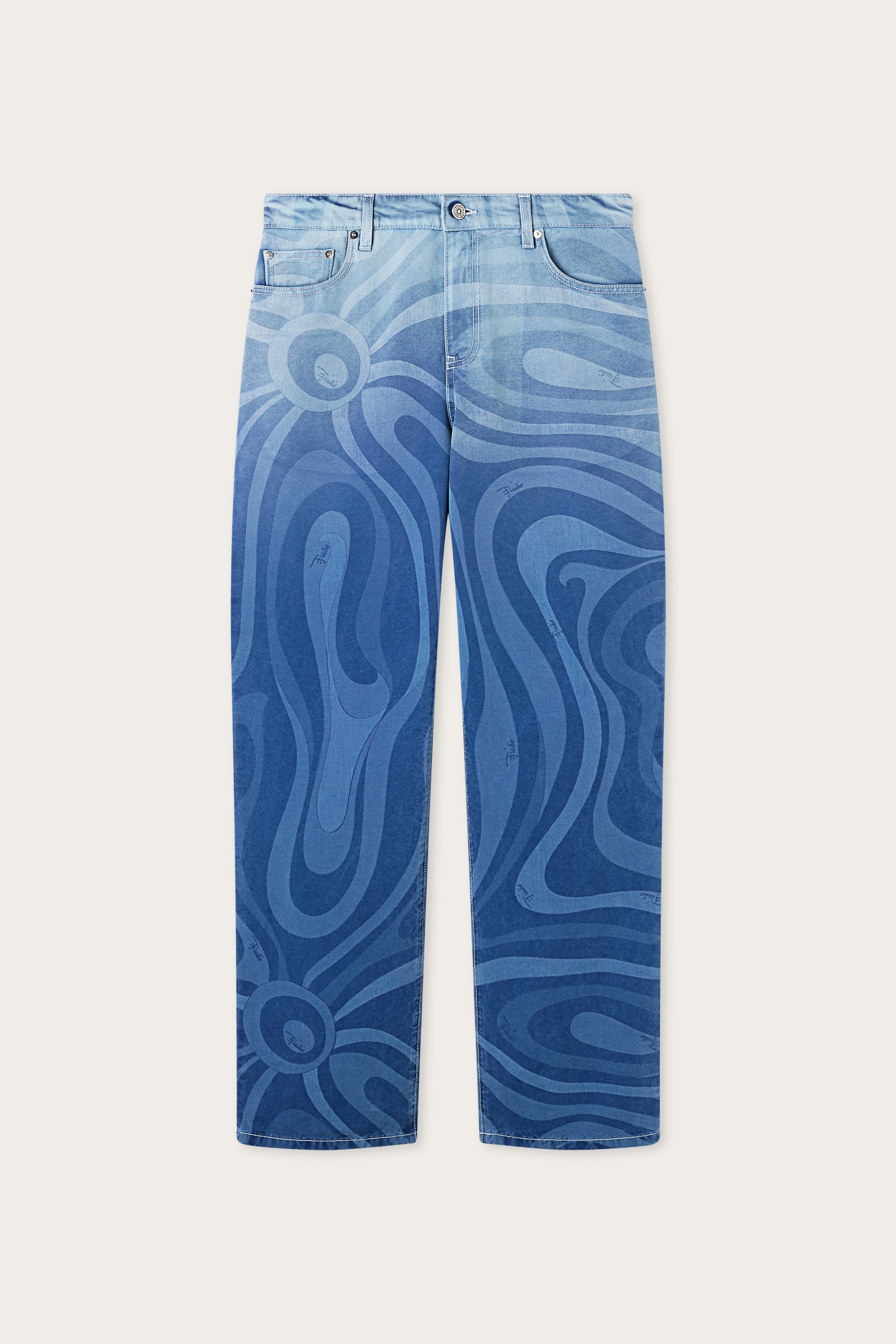 Emilio Pucci Marmo Denim stampa Marmo pantalon bleu clair