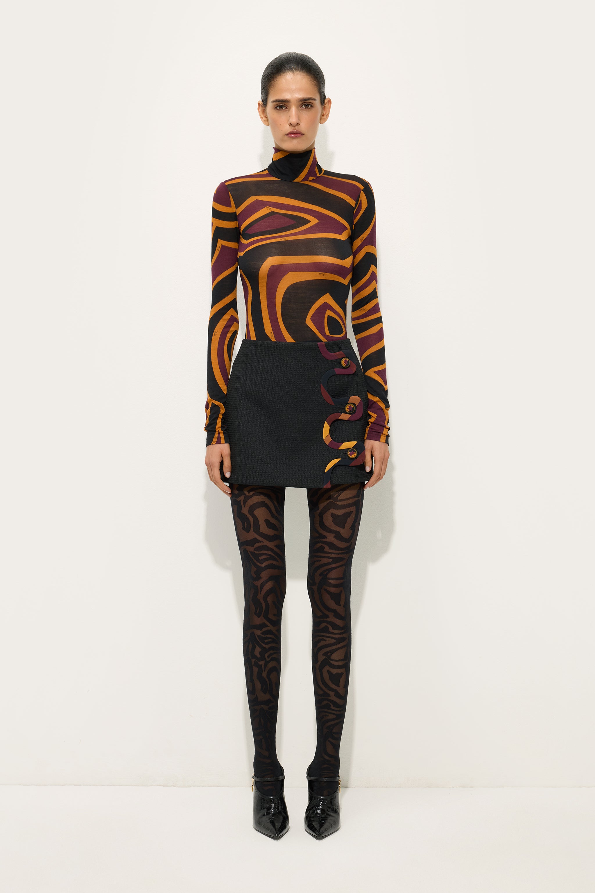 Emilio Pucci Top Labirinto Bordeaux laine femme
