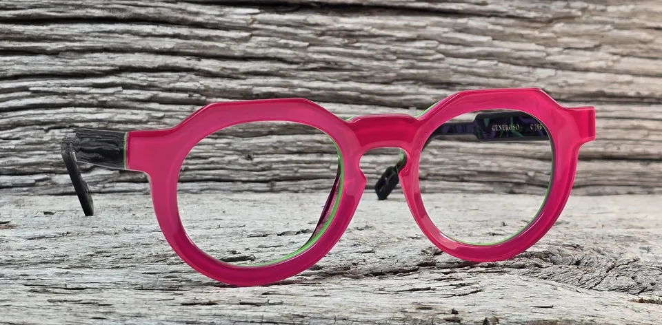 Xavier Derome Generoso C296 monture ronde fuchsia noir