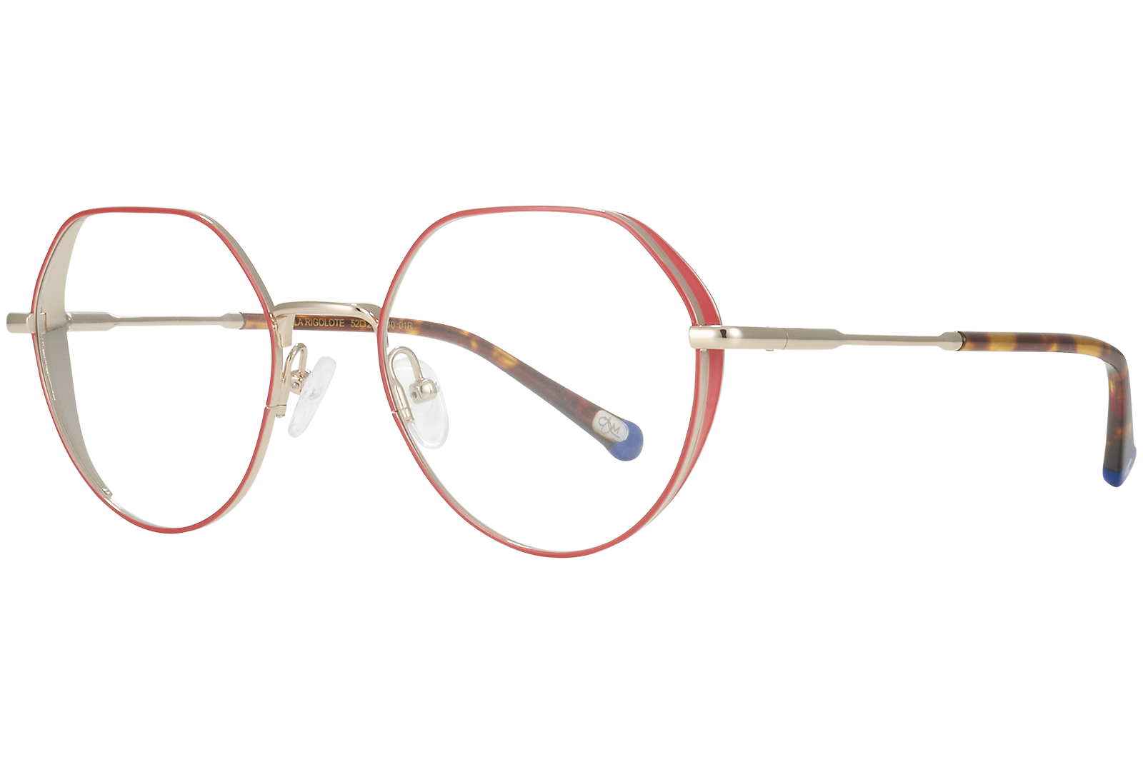 Clémence & Margaux La Rigolote lunettes de vue Rouge Doré tonneau