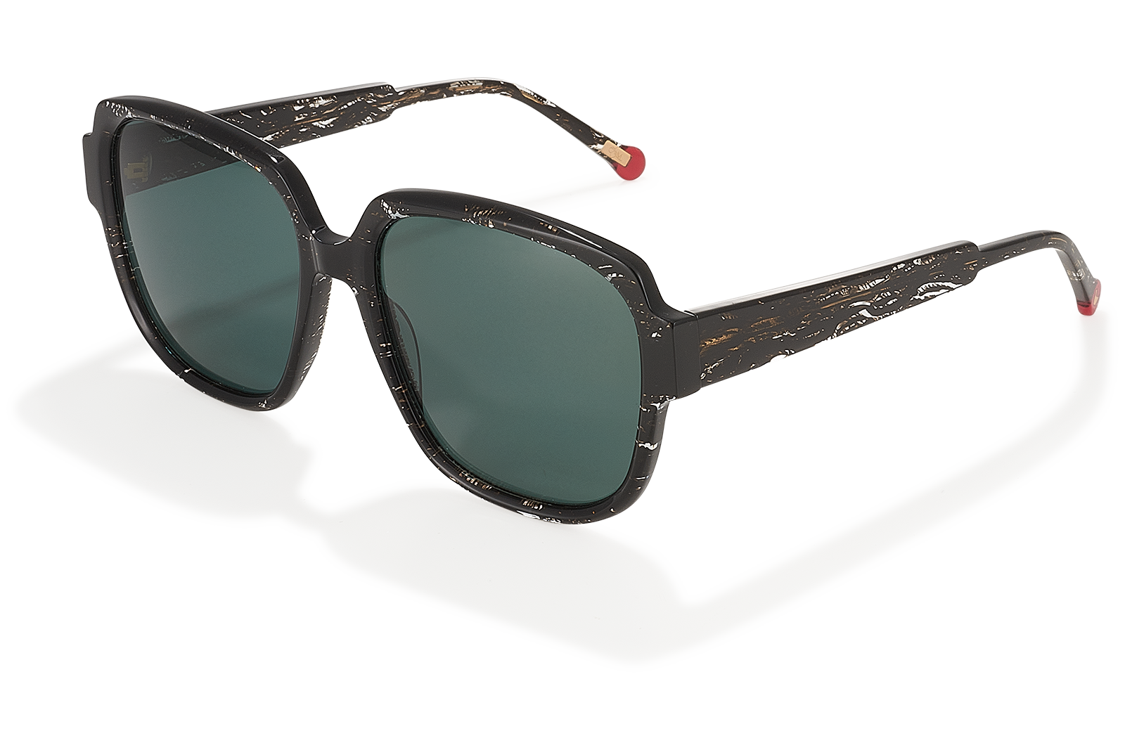 Clémence & Margaux La Blue-Lagoon lunettes de soleil Noir & Argent polarisé