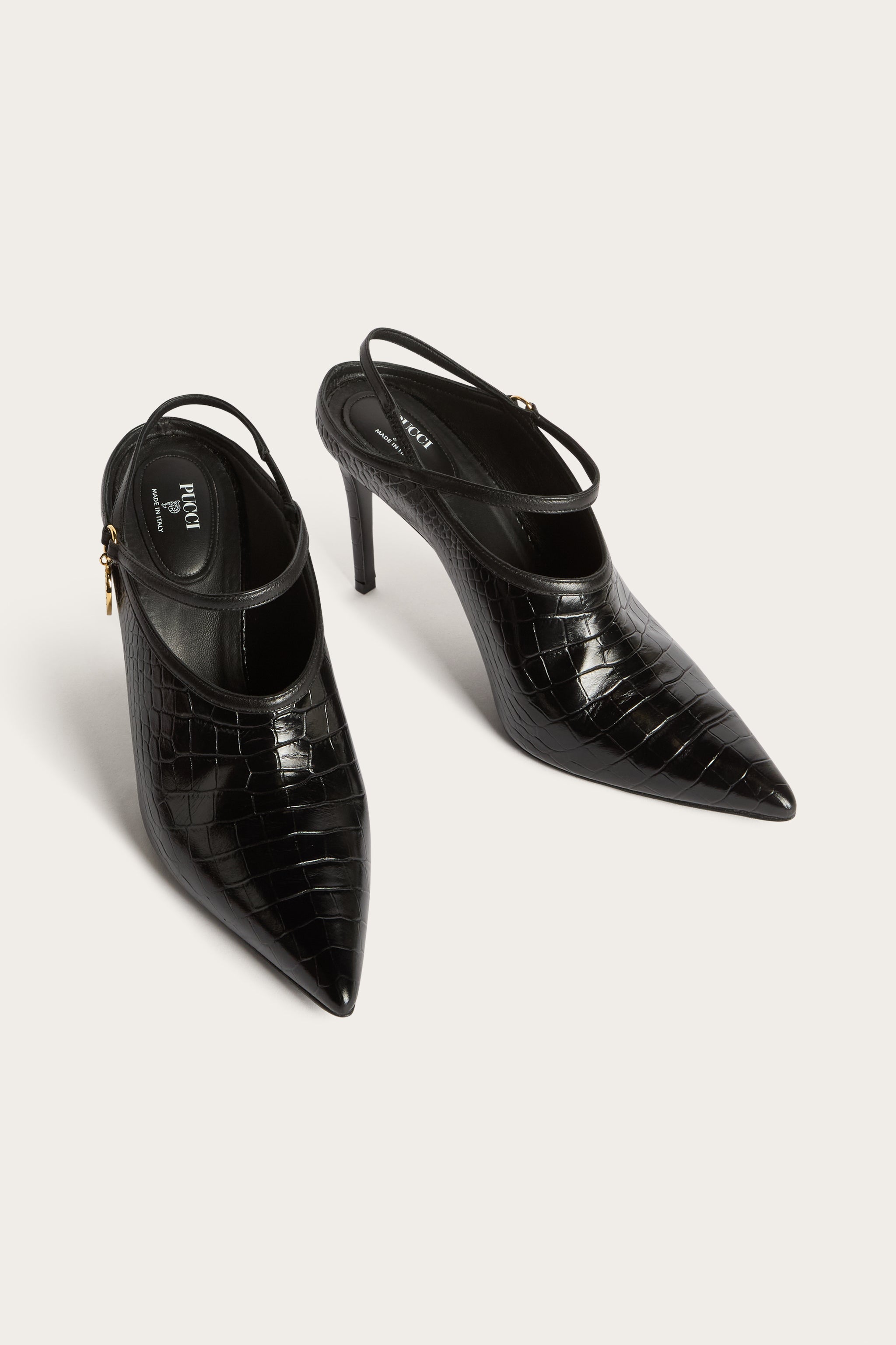 Emilio Pucci chaussures cuir noir brides 38