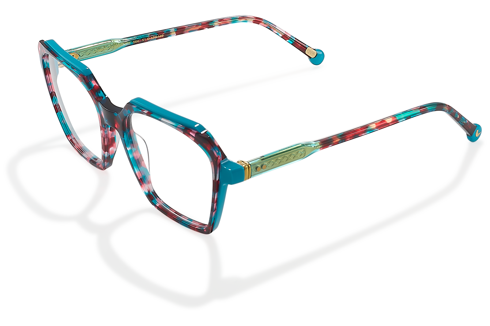Clémence & Margaux La Délicate lunettes de vue noir & rose trapèze