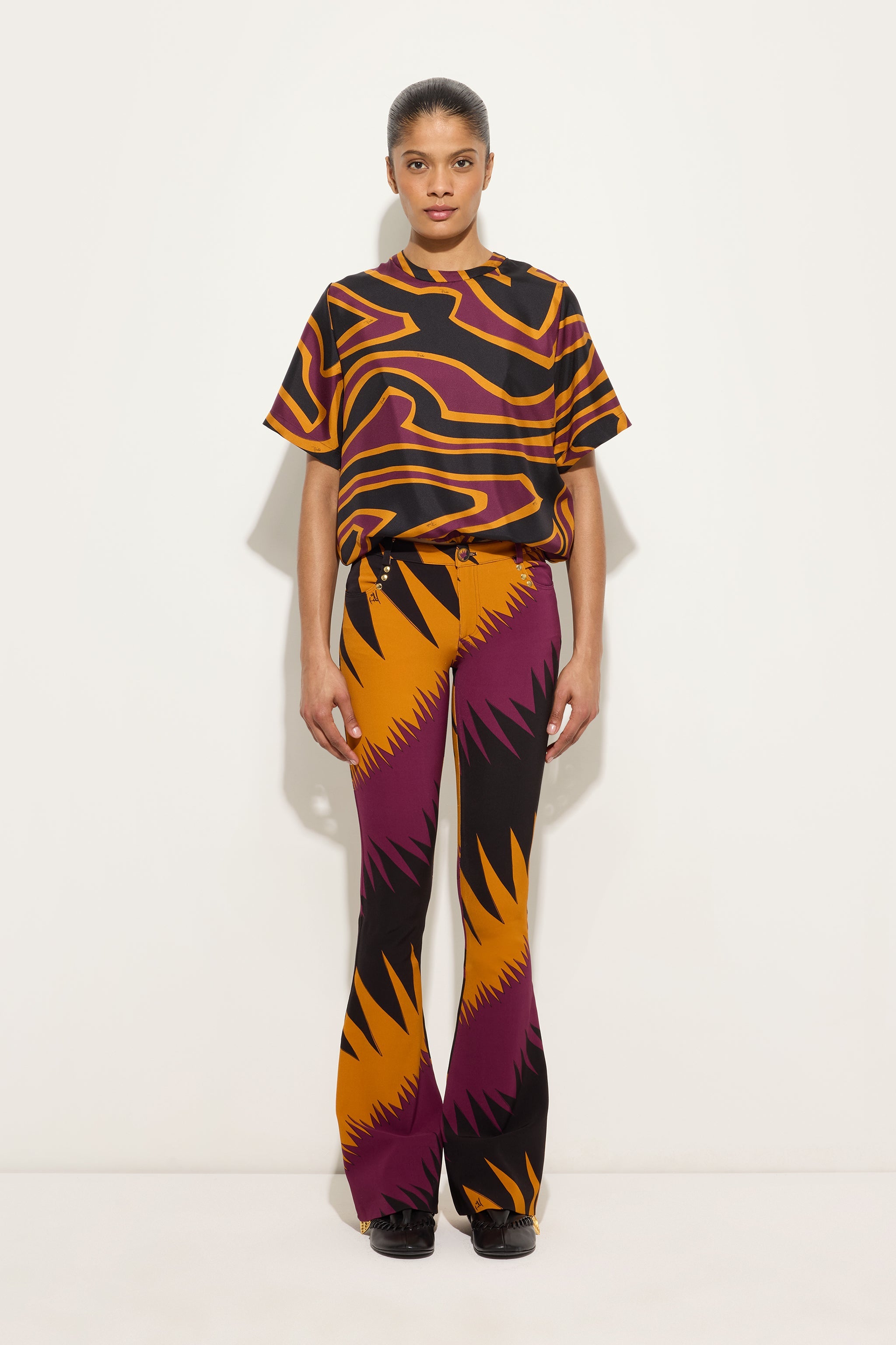 Emilio Pucci Labirinto top soie bordeaux 38