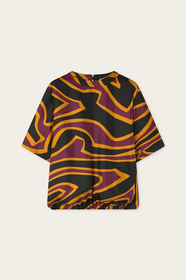Emilio Pucci Labirinto top soie bordeaux 38