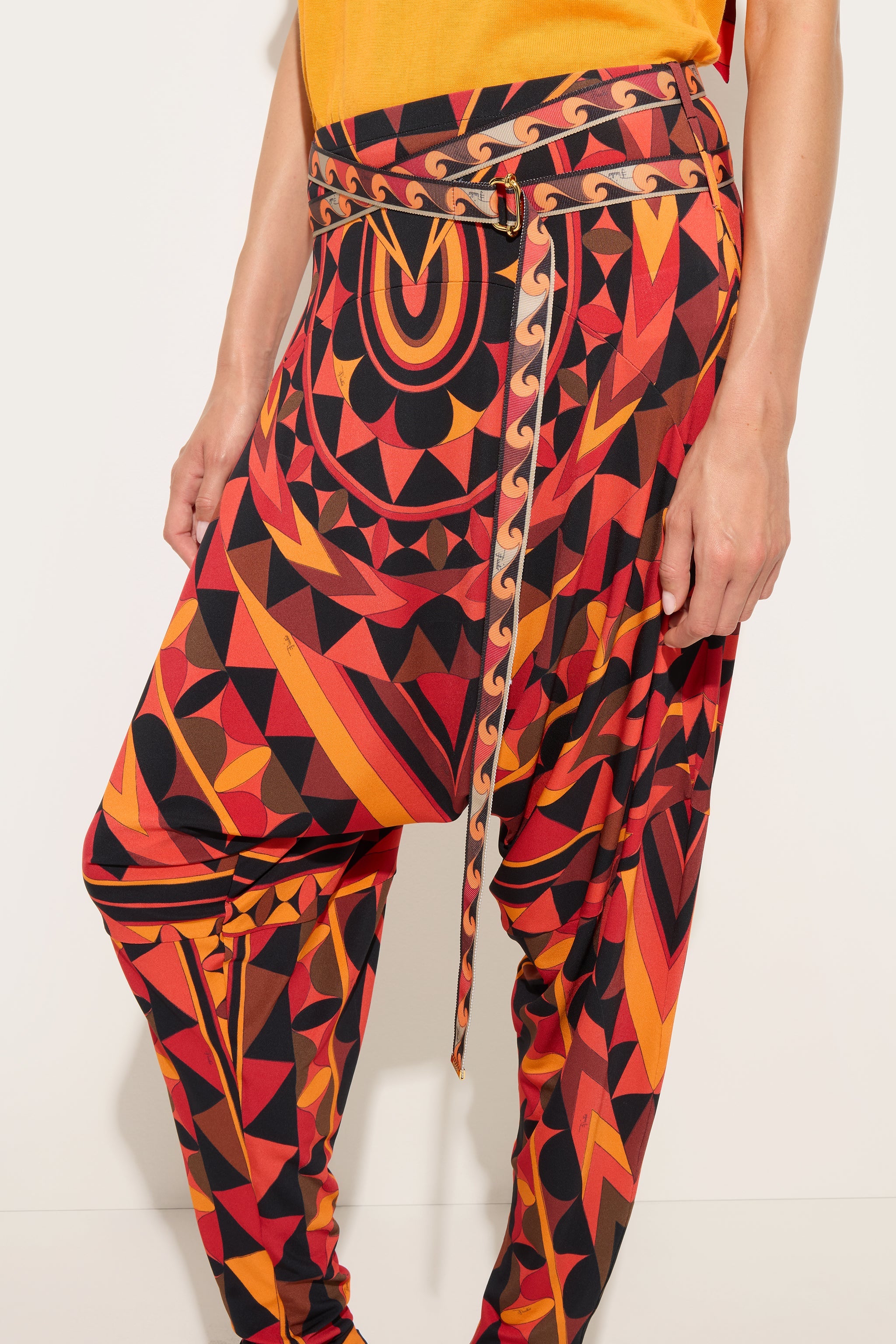Emilio Pucci Manuba pantalon orange noir 38