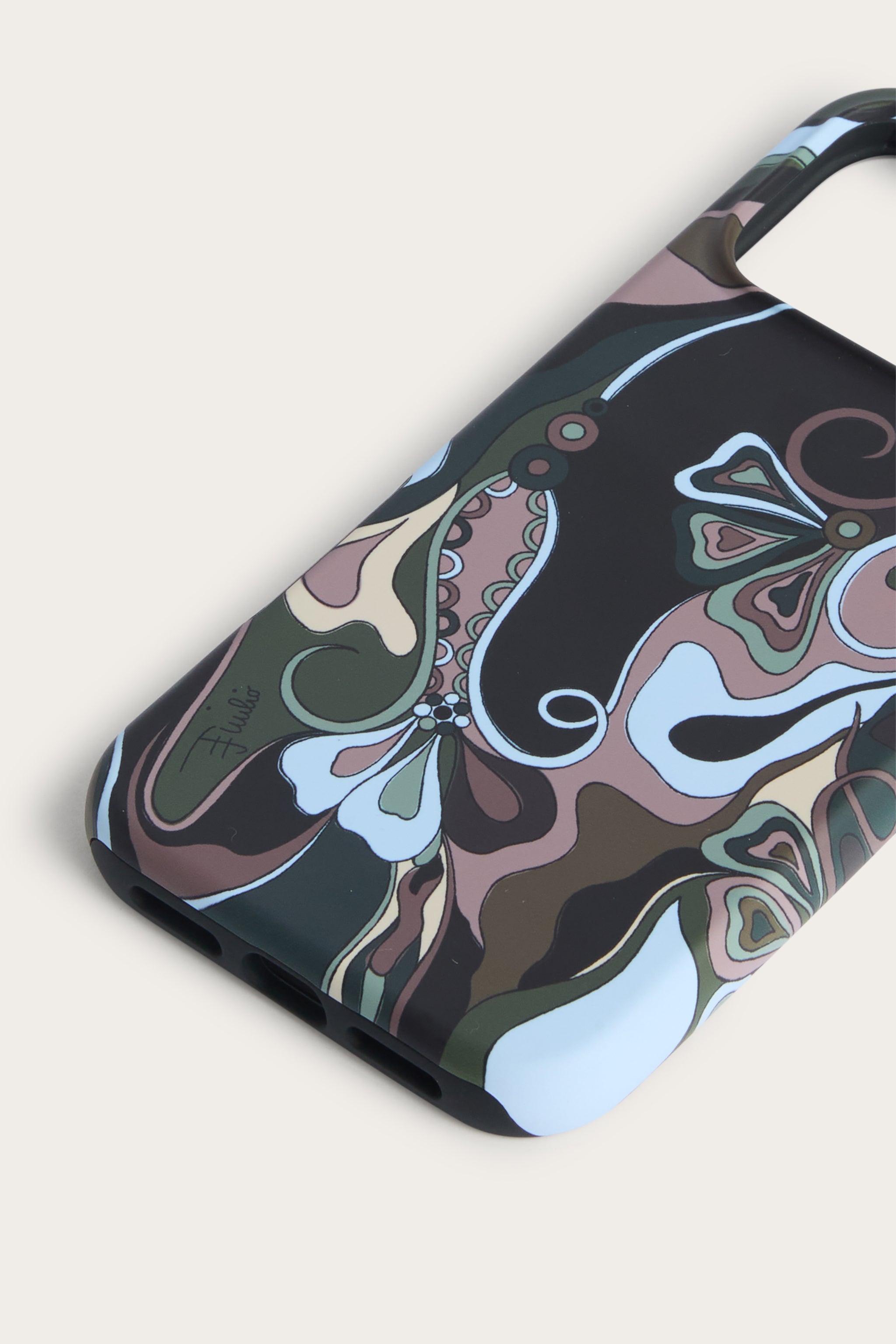 Emilio Pucci coque iPhone 17 Pro Orchidee kaki bleu