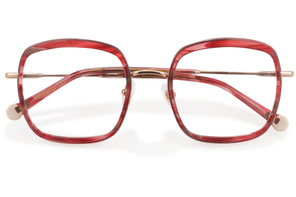 Clémence & Margaux La Milanaise lunettes de vue Rouge forme carrée