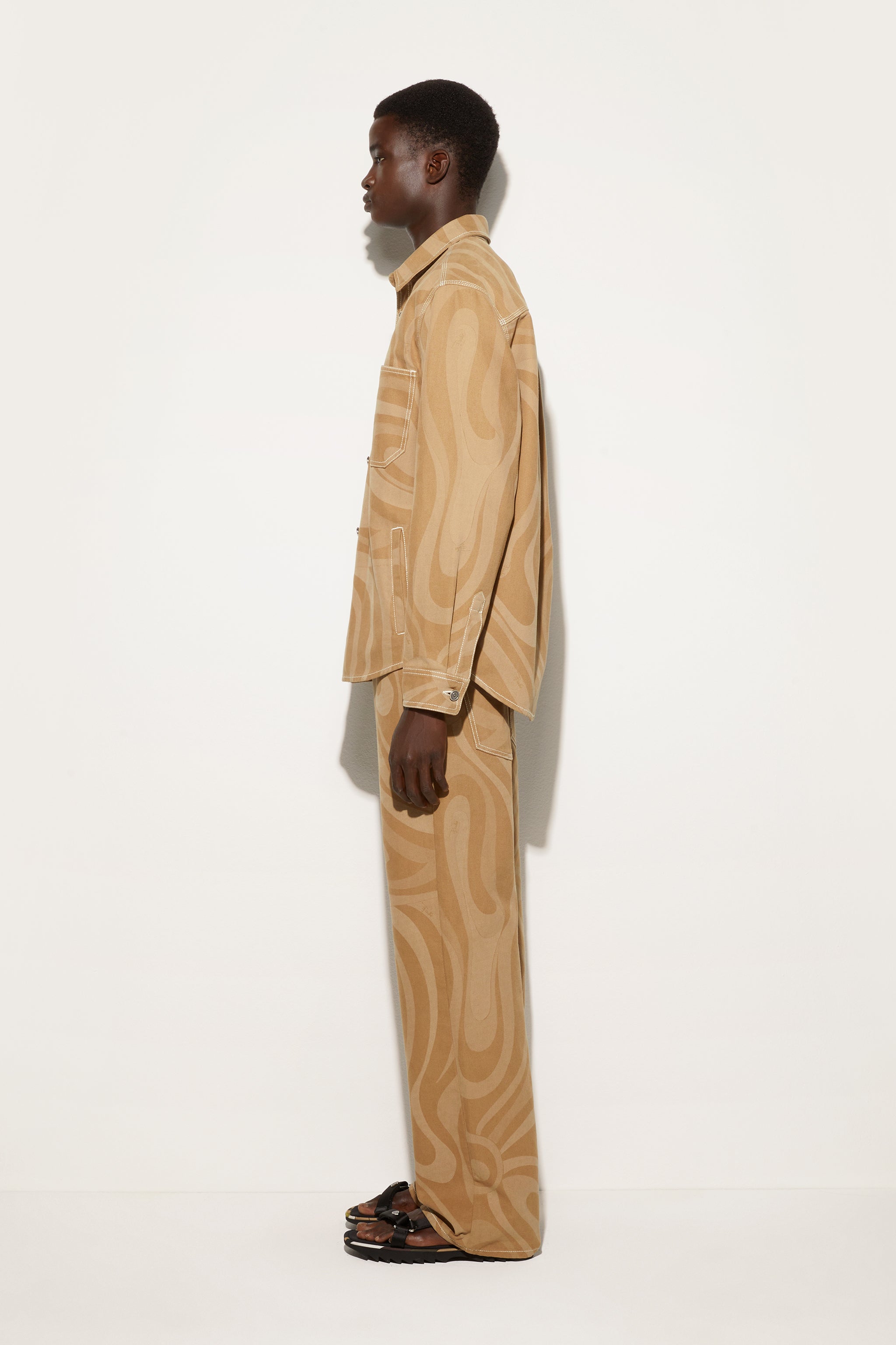 Emilio Pucci Marmo pantalon homme coton taupe