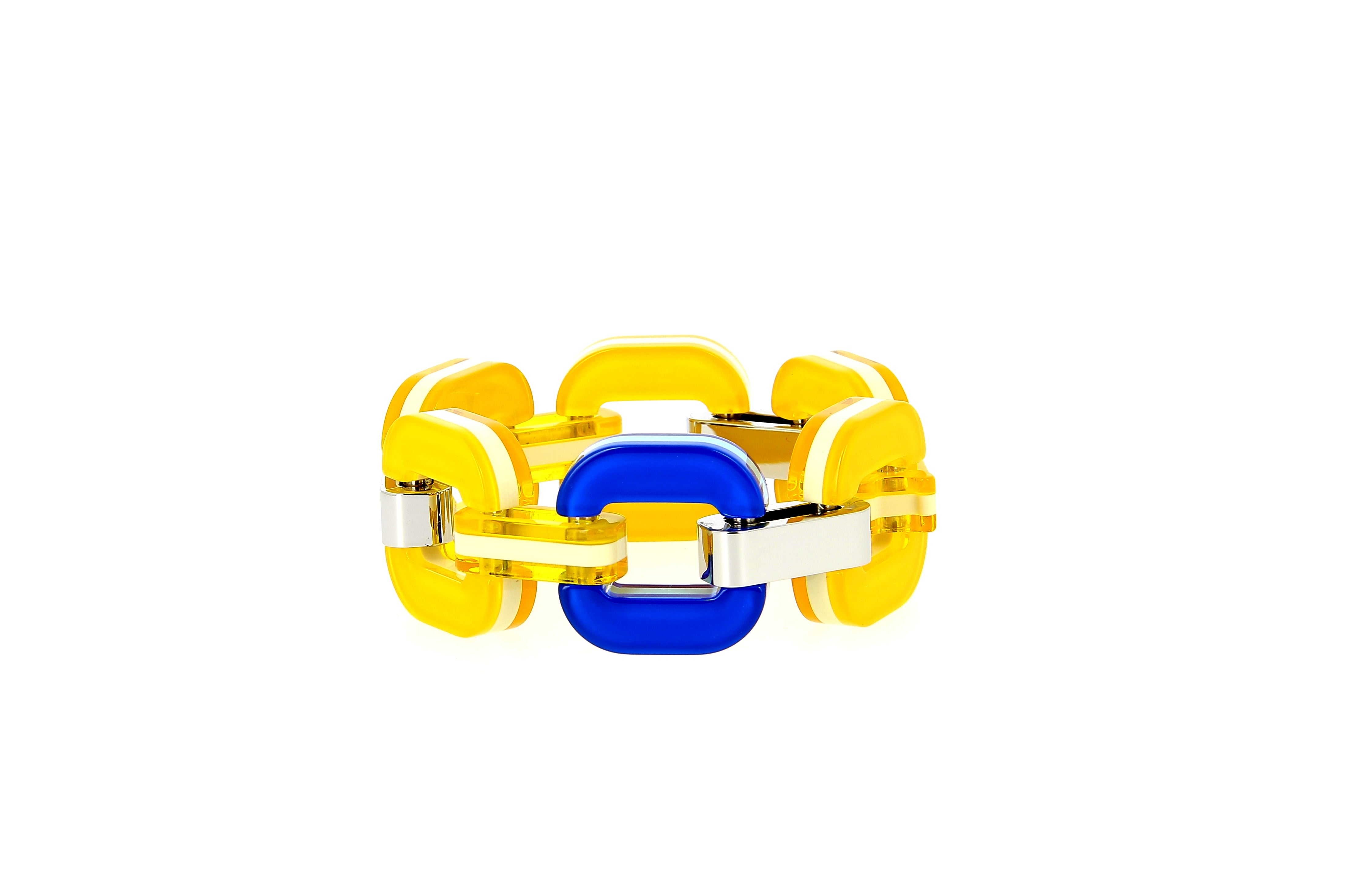 Xavier Derome Gourmettes Small GO01 MC 233-209 chaîne bleu jaune