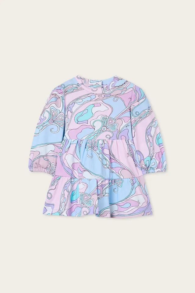 Emilio Pucci Dresses robe bébé coton Orchidee rose bleu clair