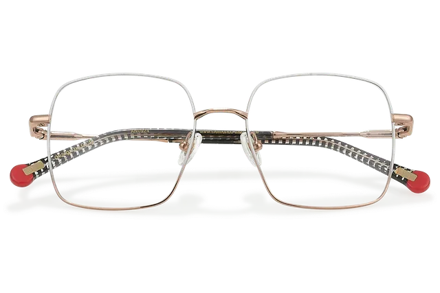 Clémence & Margaux The Holly-Tree lunettes de vue Doré & Blanc Beige carré