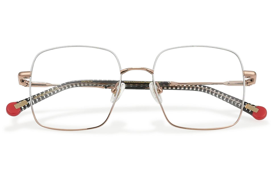 Clémence & Margaux The Holly-Tree lunettes de vue Doré & Blanc Beige carré