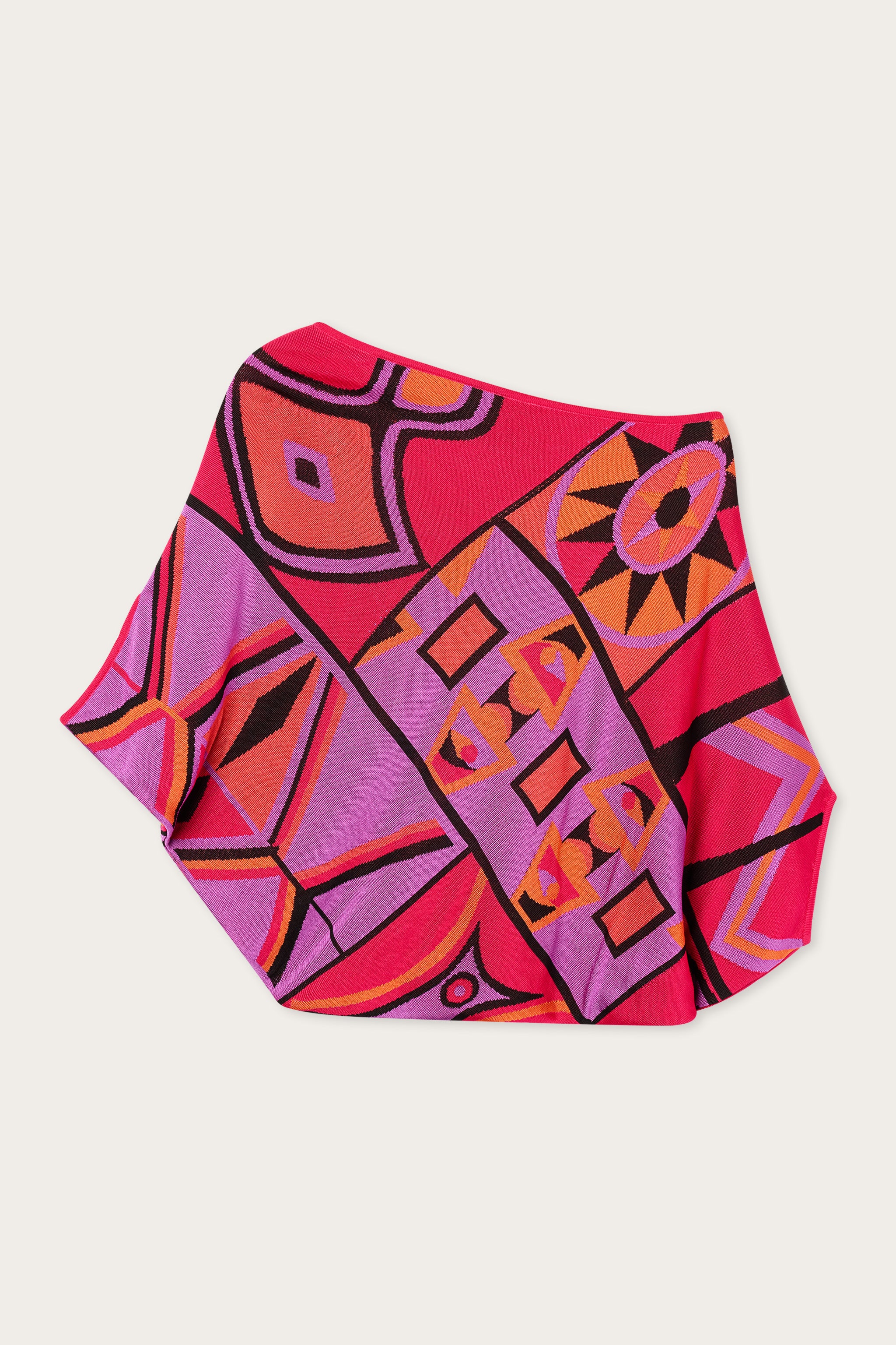Emilio Pucci Top Drappeggiato Jacquard top fuchsia noir