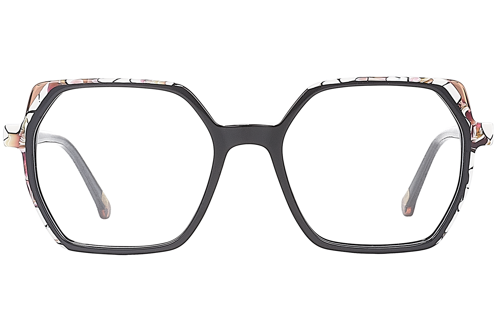 Clémence & Margaux Lemon-Tree lunettes de vue Moucheté Rose hexagonale
