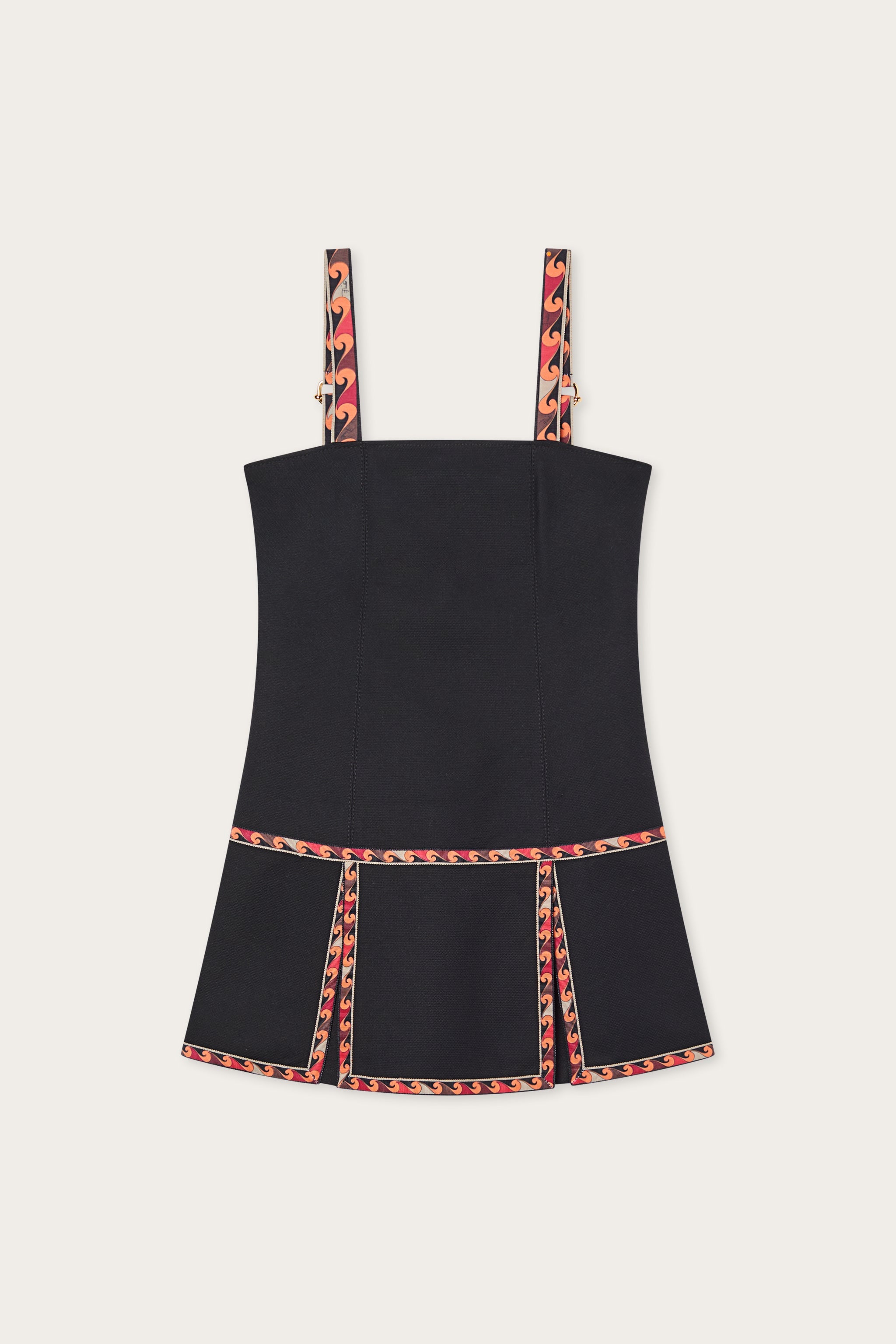 Emilio Pucci Piquet robe coton noir trapèze