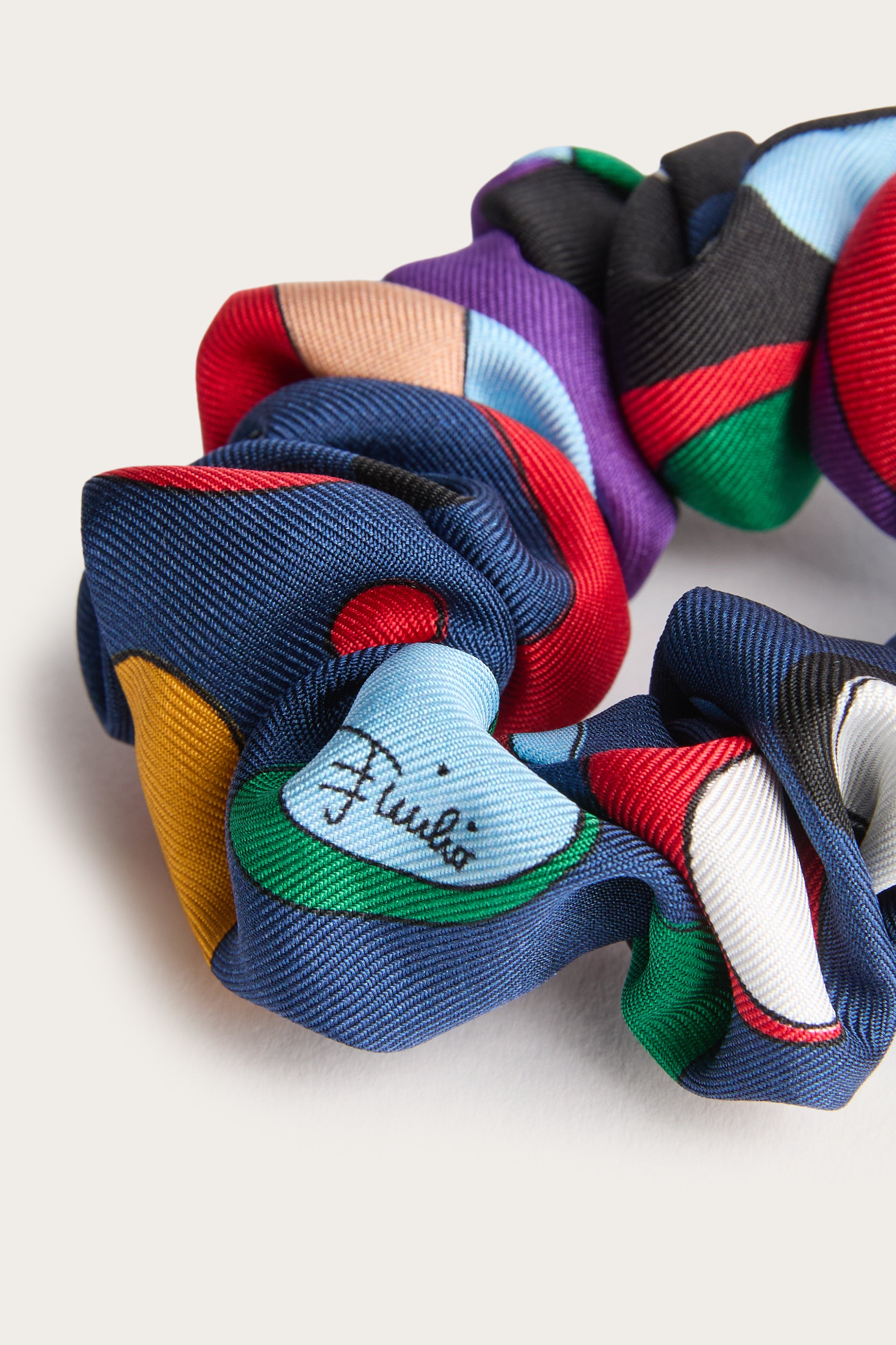 Emilio Pucci Chouchou Fontane scrunchie soie viola rosso