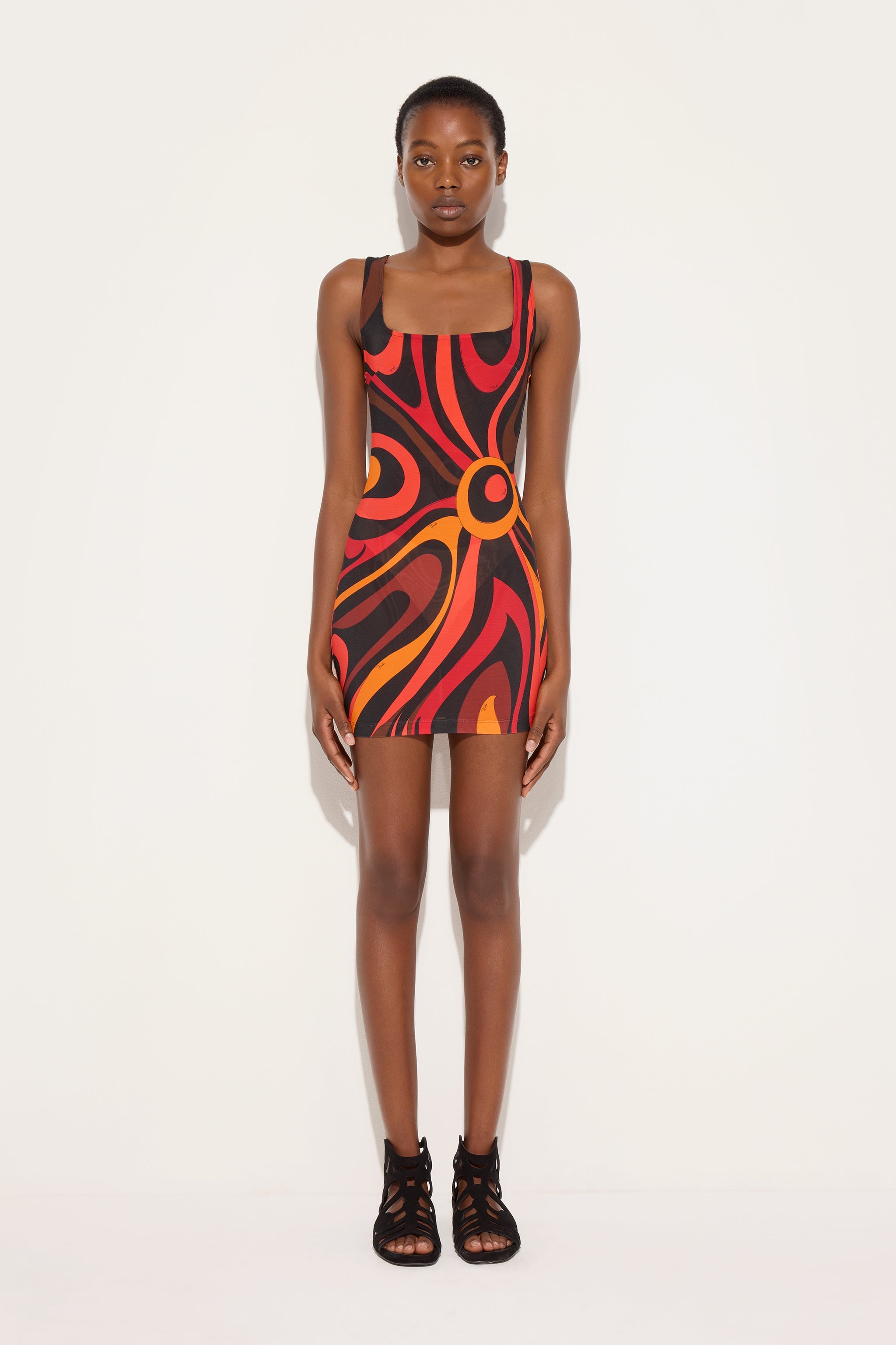 Emilio Pucci Dresses robe orange black Marmo droite