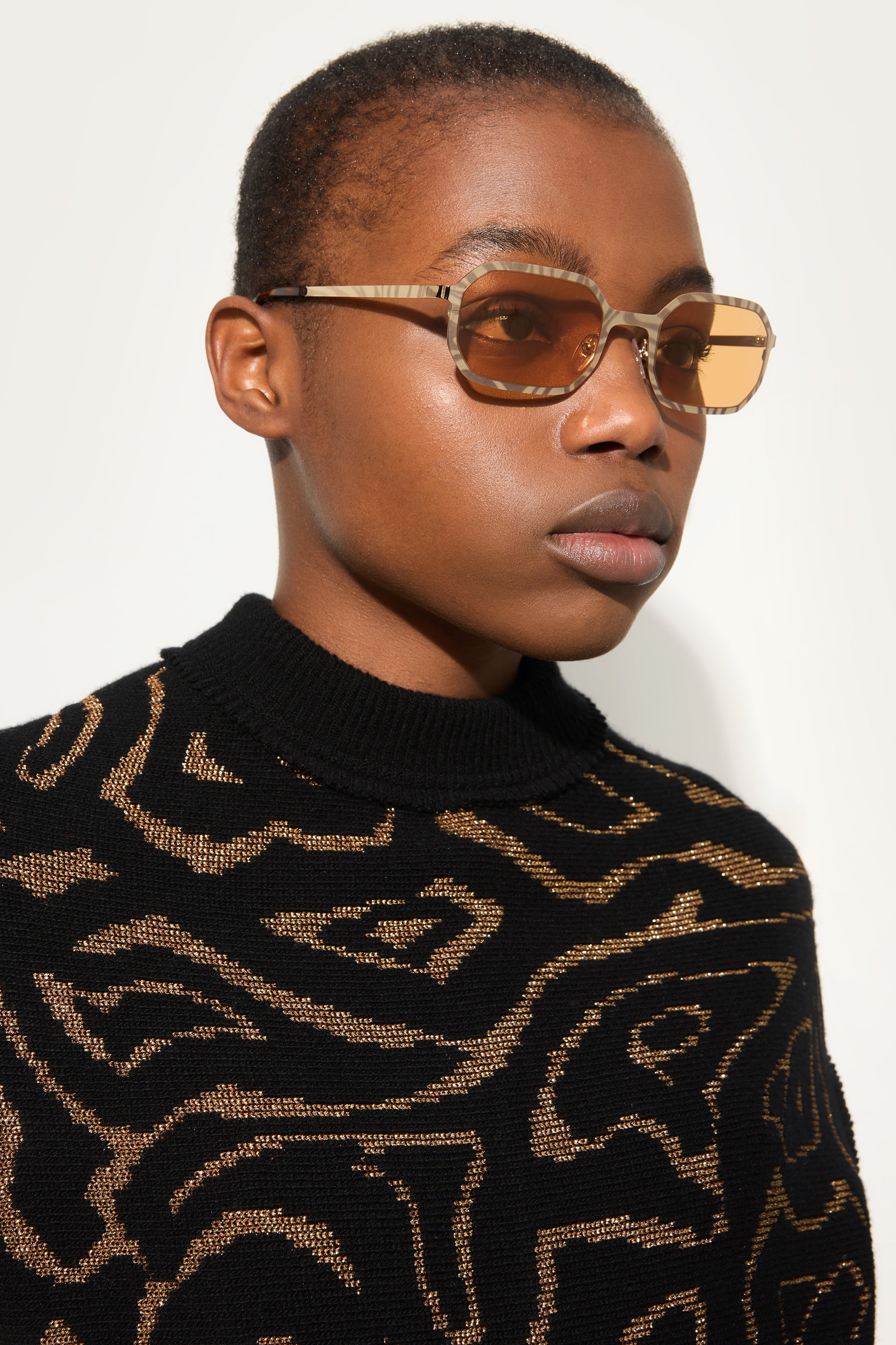 Emilio Pucci EP0248M Lunettes Soleil Géométriques Gold/Brown