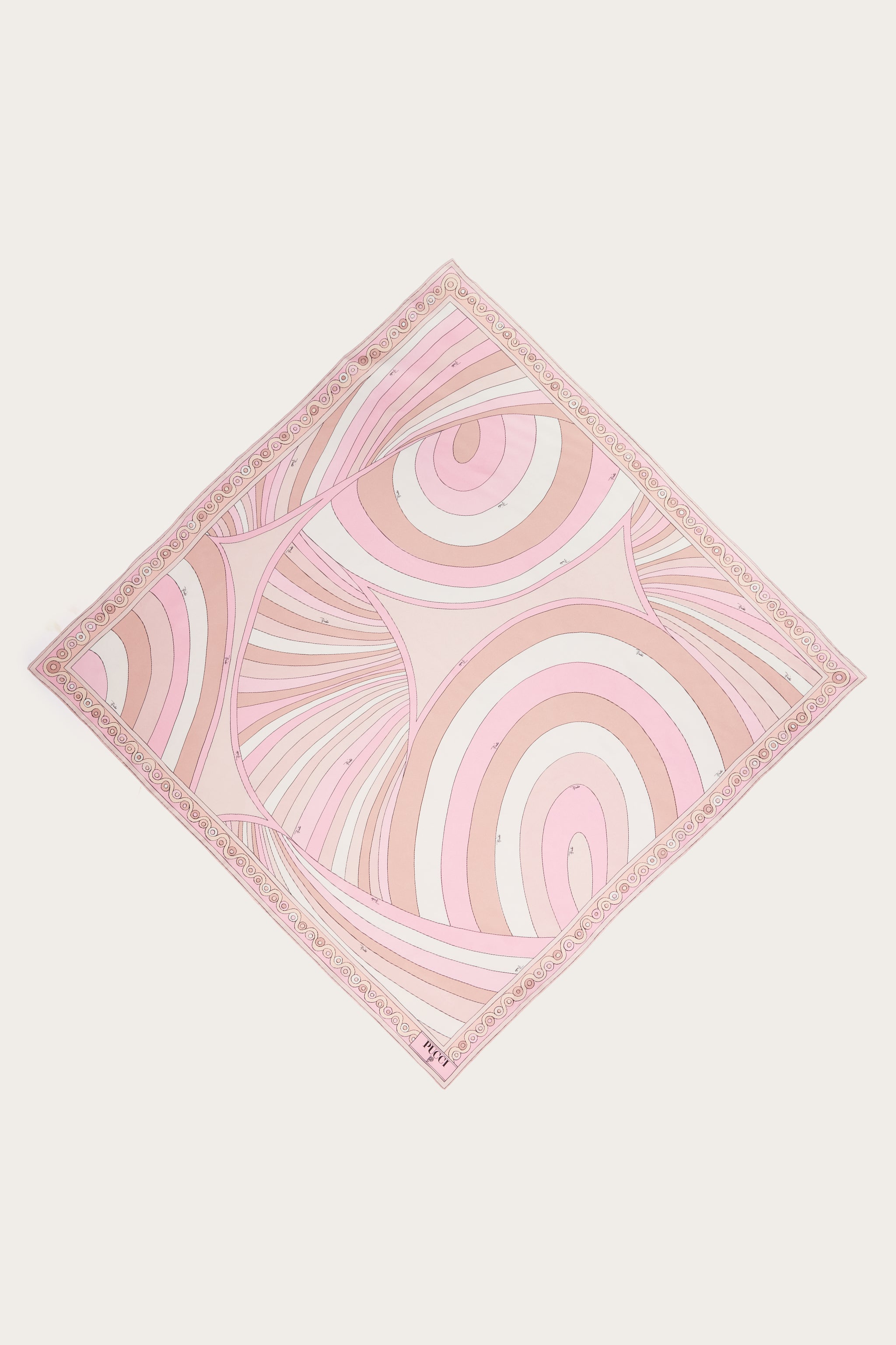 Emilio Pucci Iride Carré soie rose nude 90x90