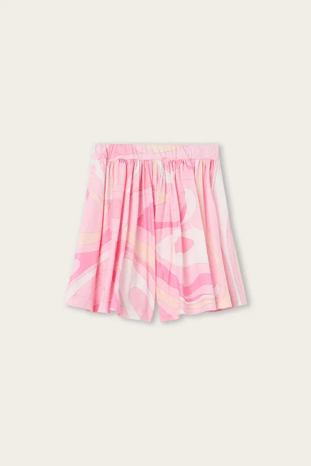 Emilio Pucci Marmo jupe fille beige rose jersey coton