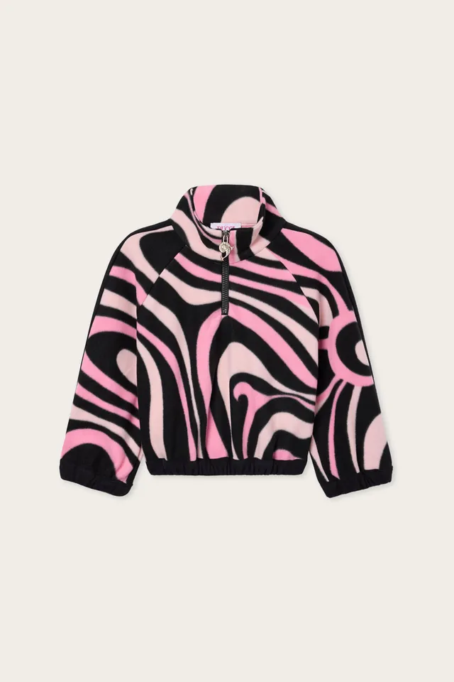 Emilio Pucci Sweat Marmo velours fille rose/noir
