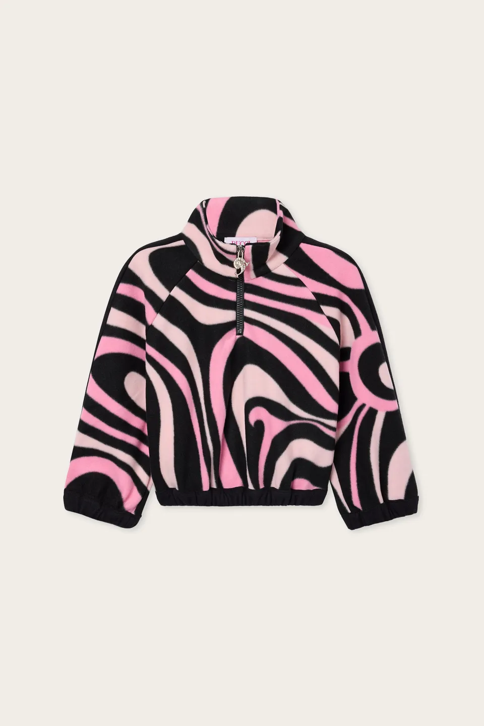 Emilio Pucci Sweat Marmo velours fille rose/noir