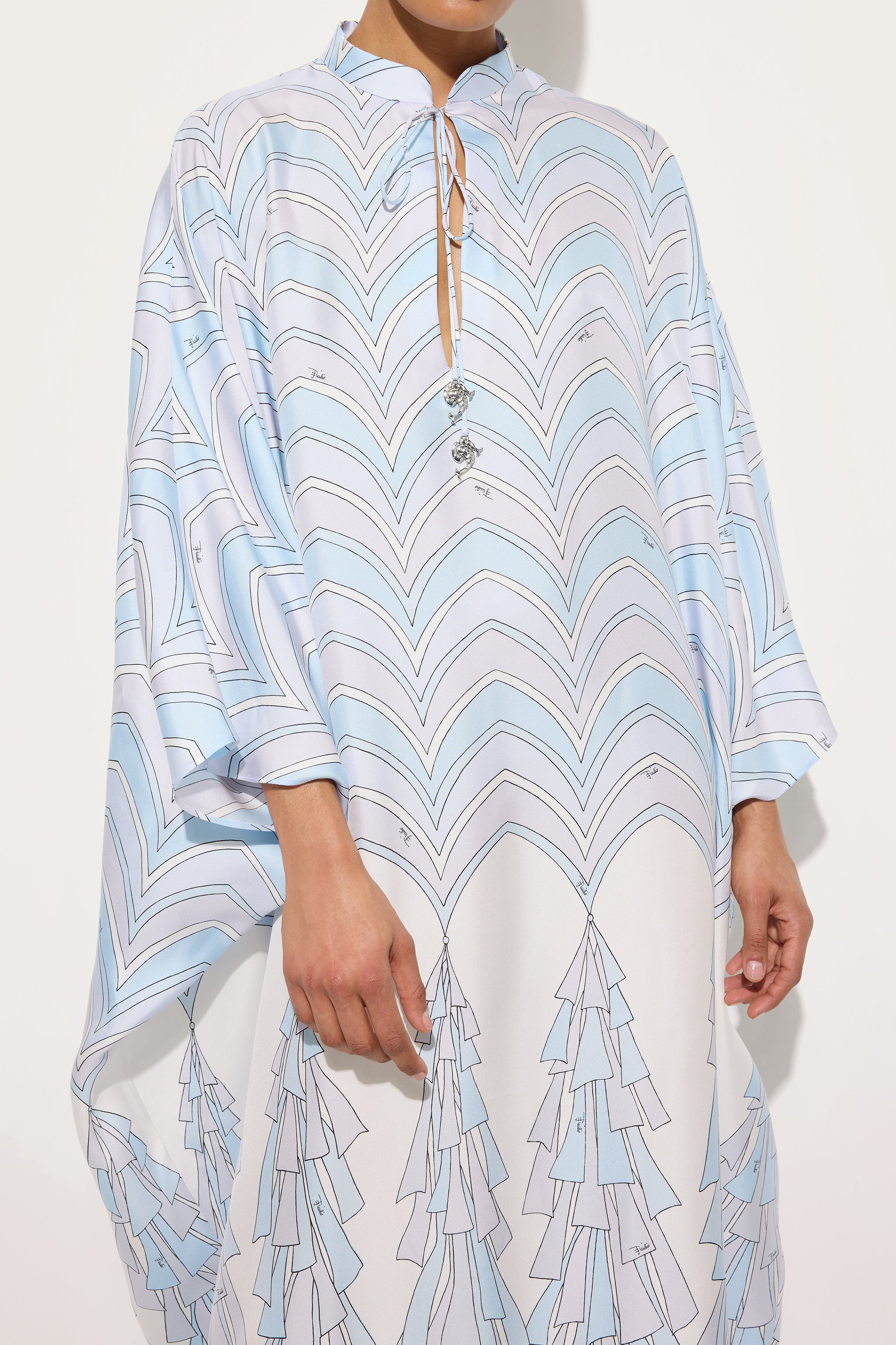 Emilio Pucci Kaftans caftan soie bleu clair ample