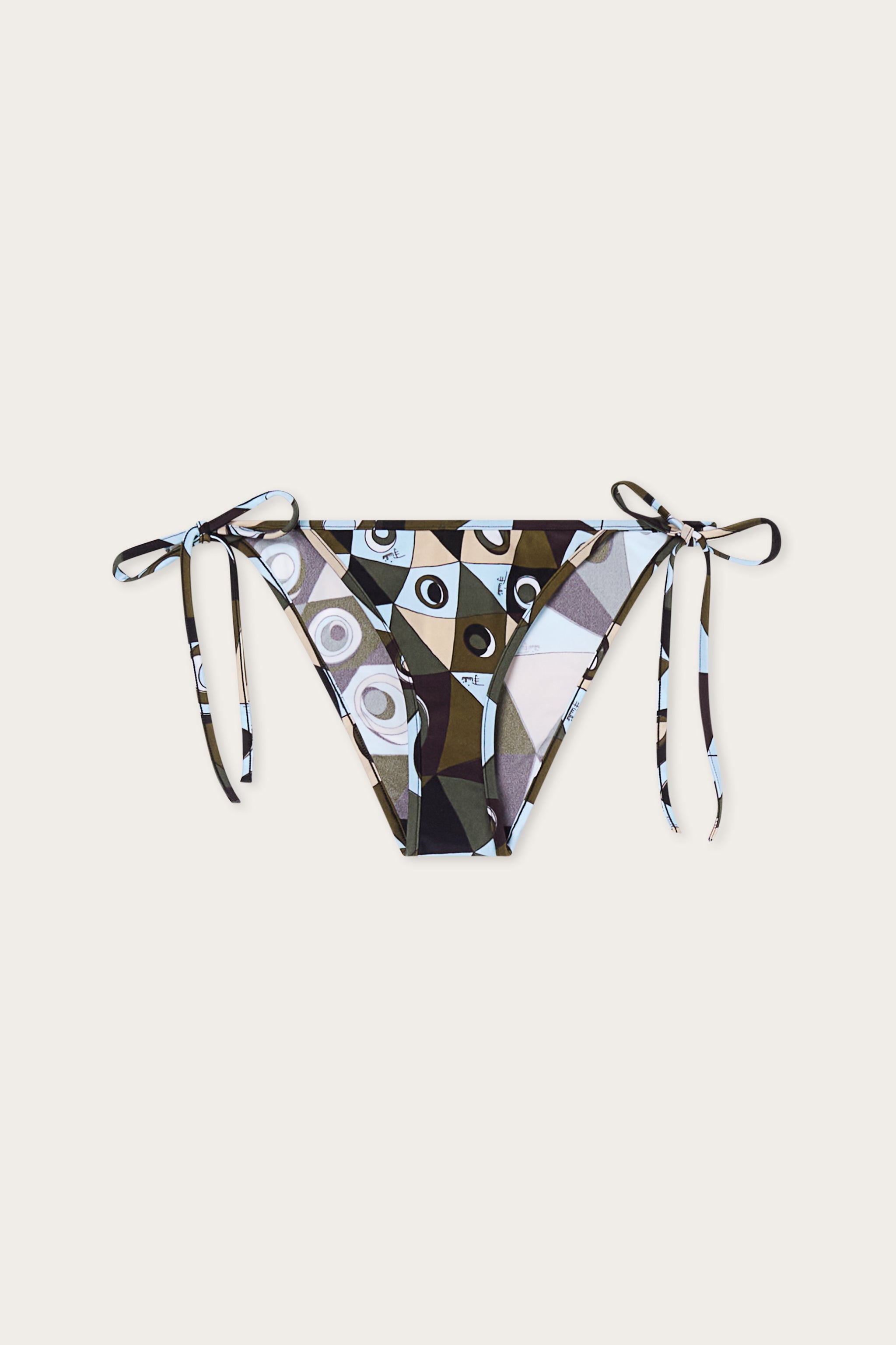 Emilio Pucci Bikini Slip Stampa Occhi bas de bikini kaki bleu