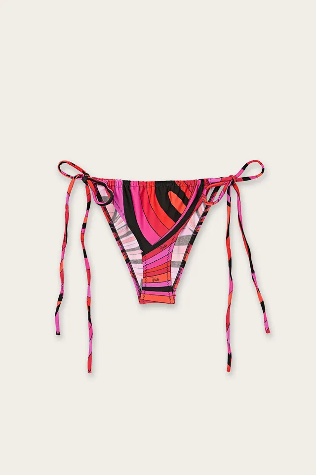 Emilio Pucci Iride slip bikini fuchsia noir lycra