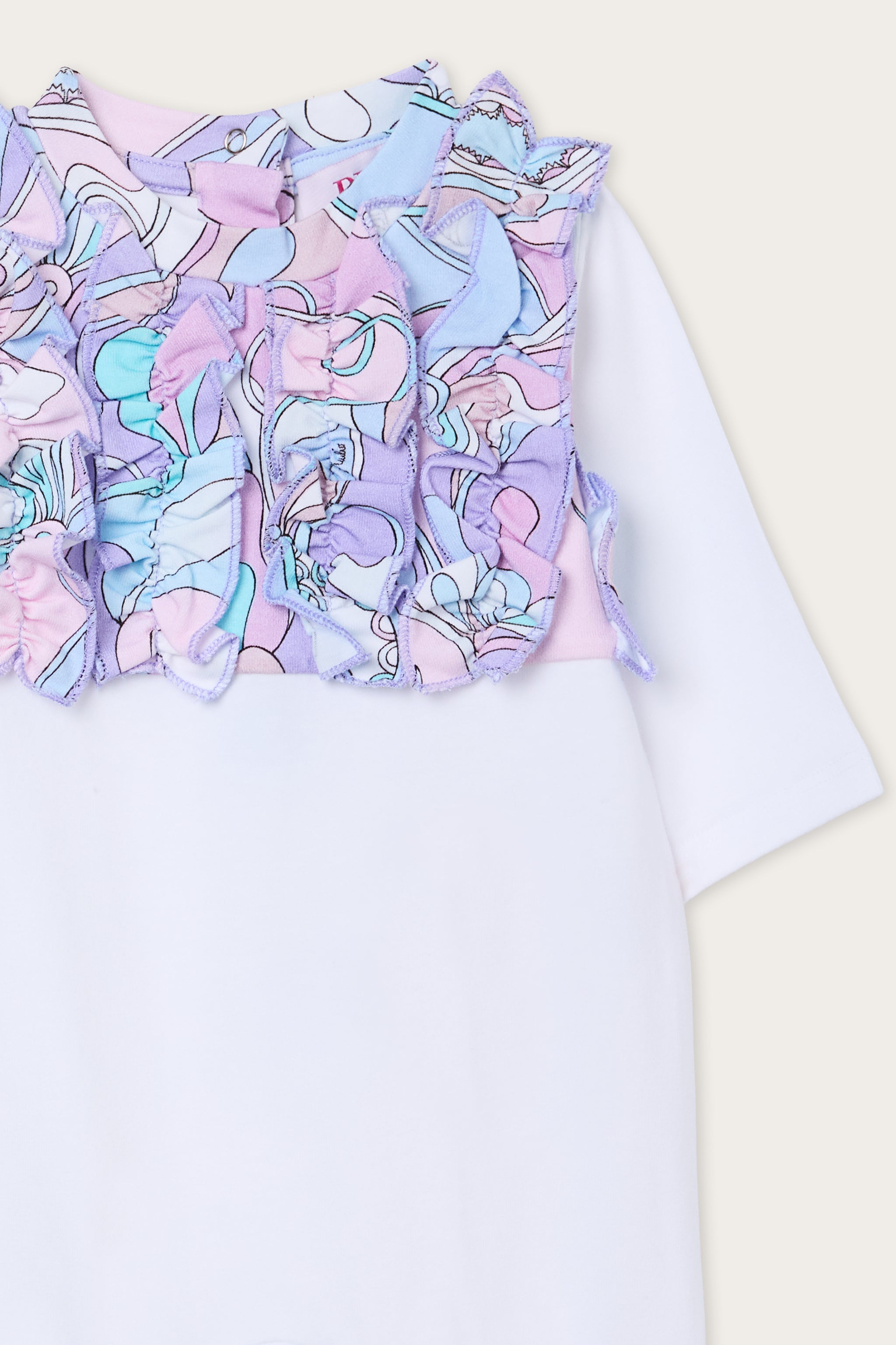 Emilio Pucci Ensemble Bébé Orchidee blanc rose 3 mois coton