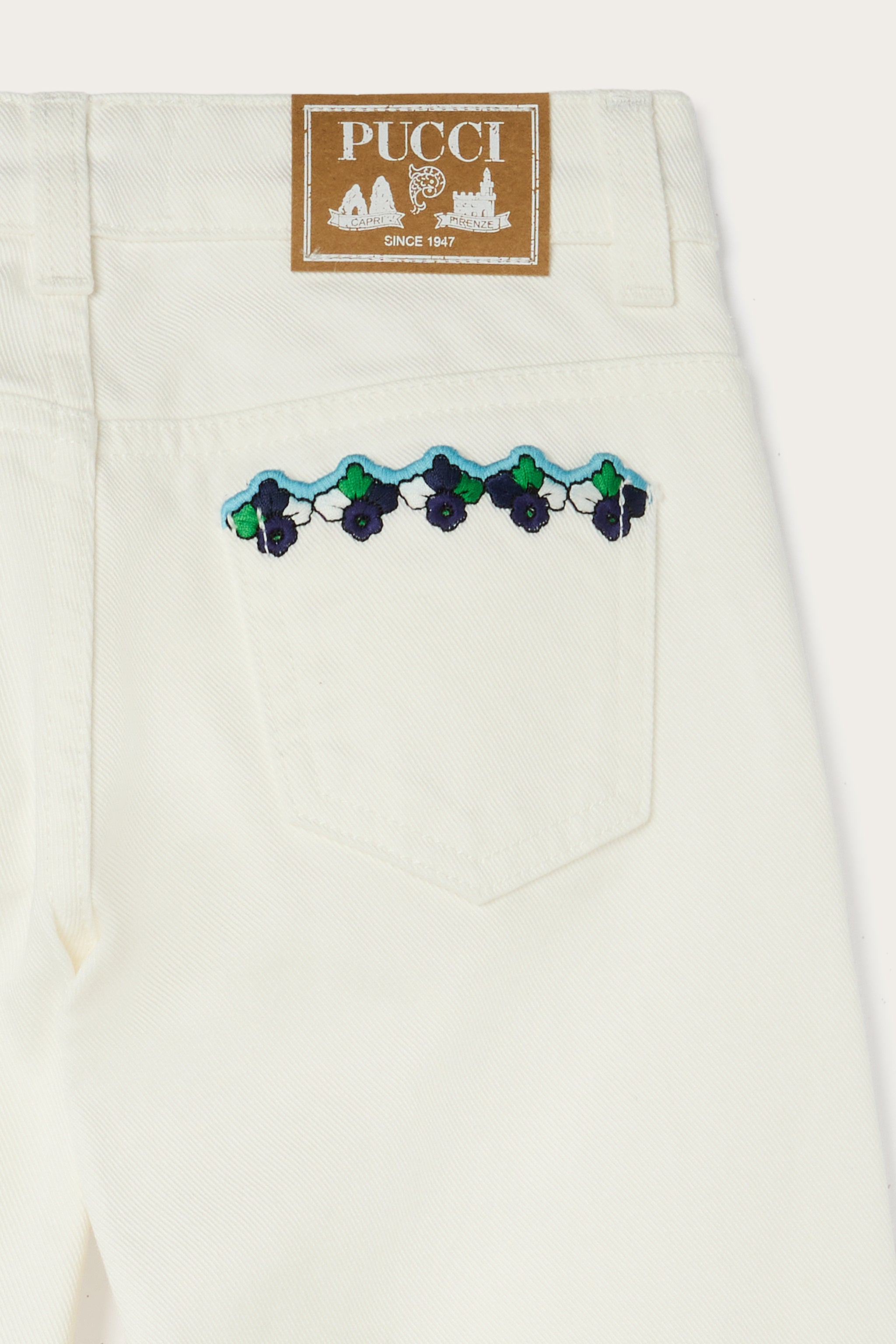 Emilio Pucci 2-14 Years pantalon patte d'éléphant blanc coton
