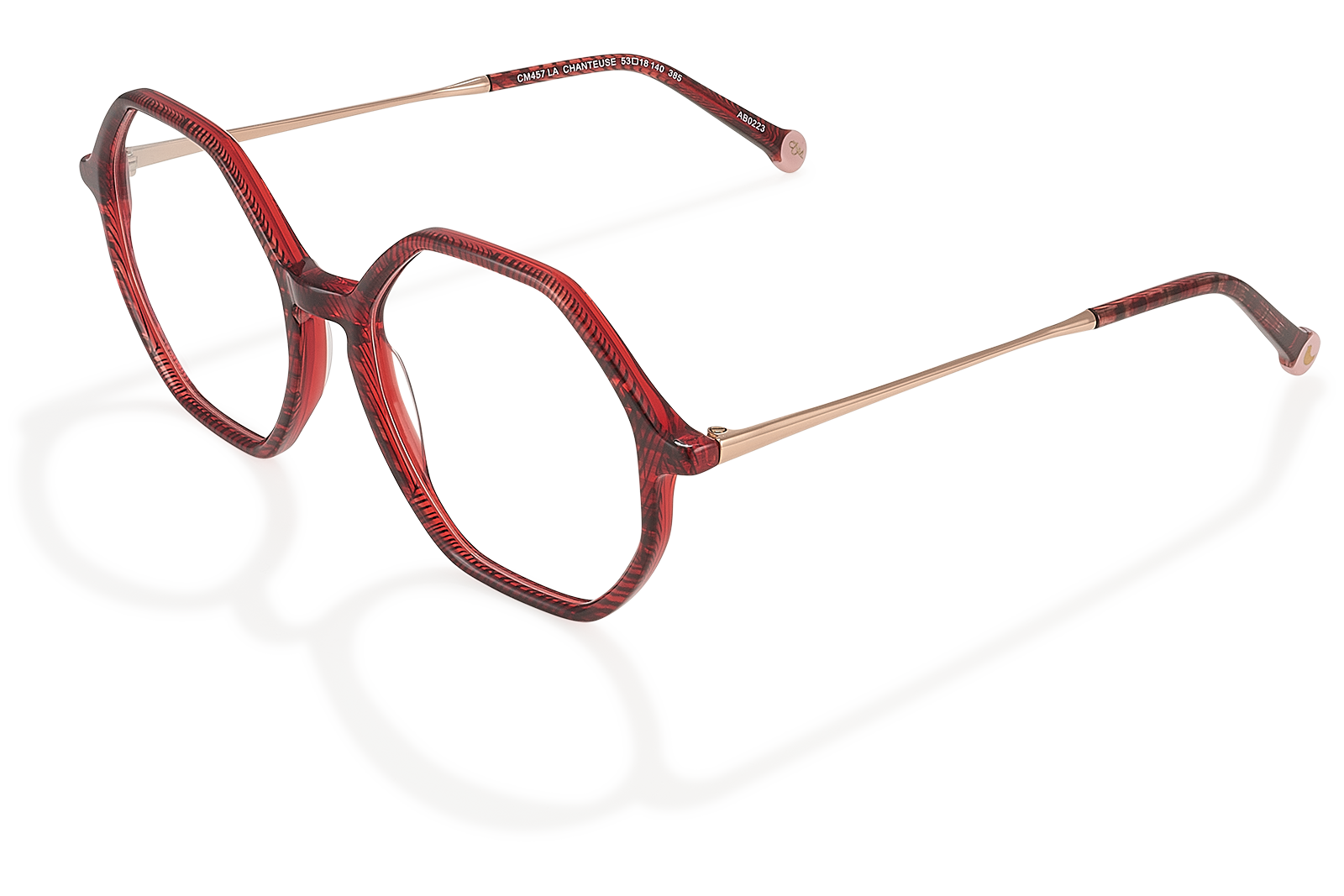 Clémence & Margaux La Chanteuse lunettes de vue Rouge hexagonale