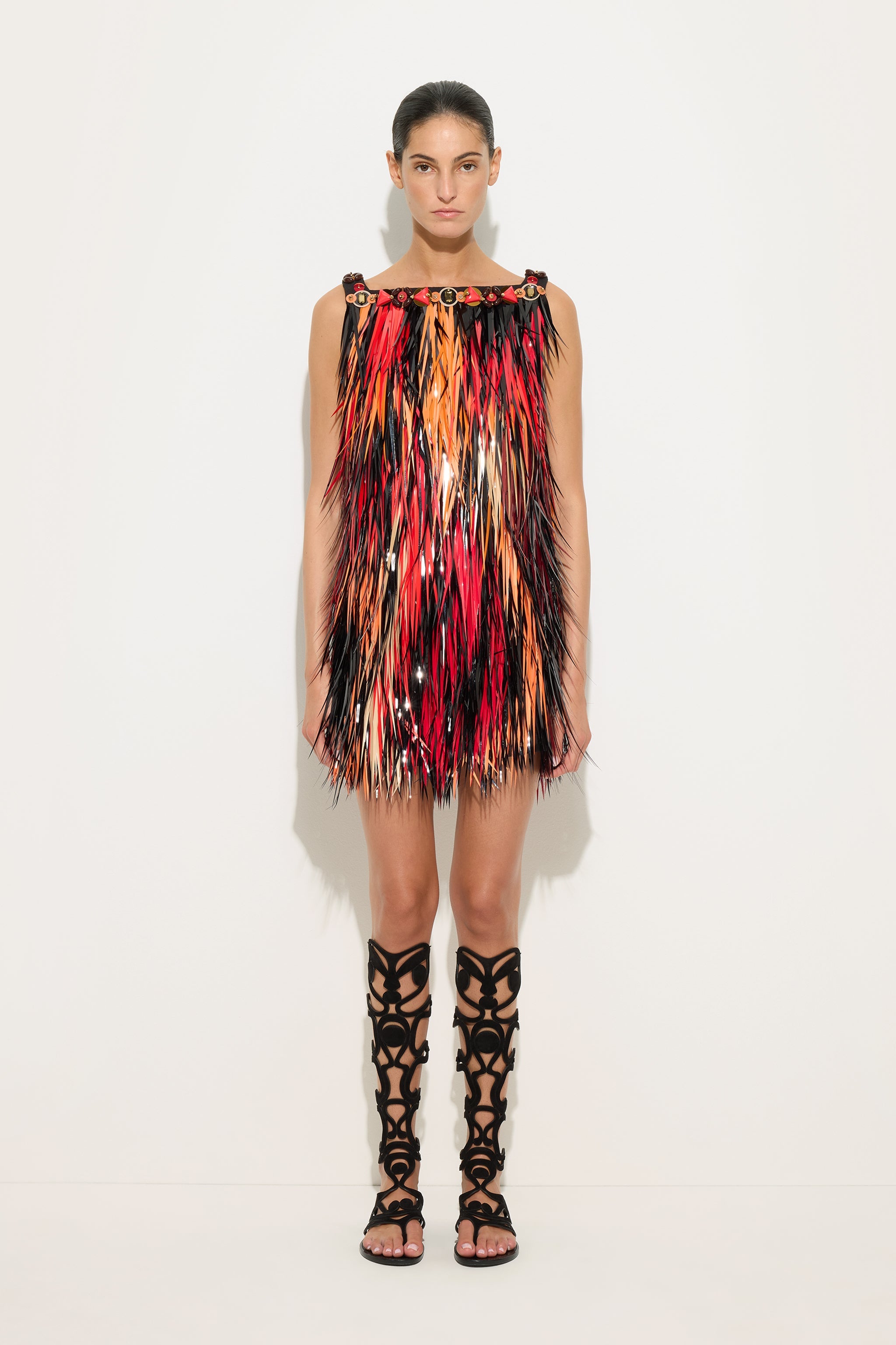 Emilio Pucci Abito robe brodée noire paillettes