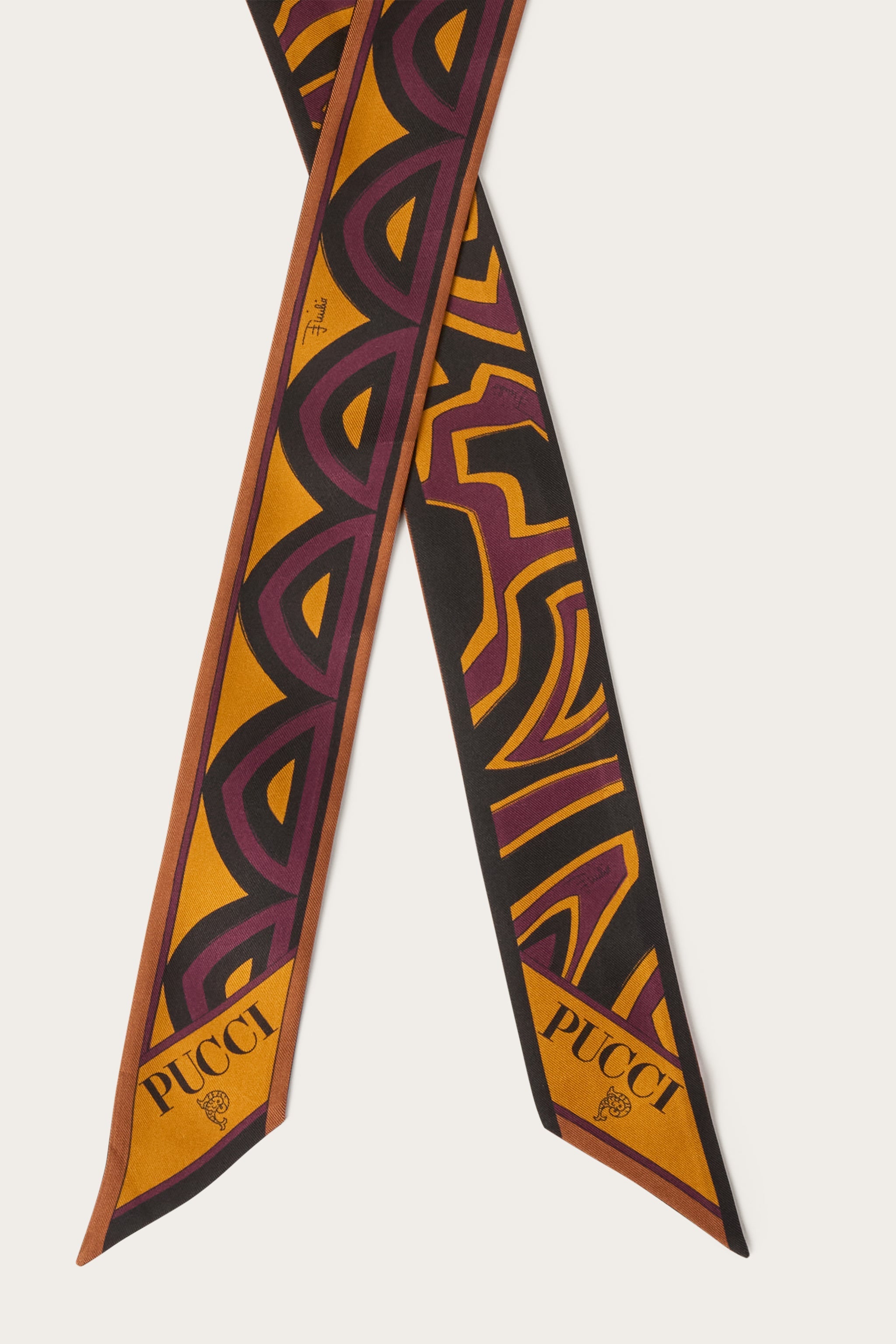 Emilio Pucci Bandeau Seta foulard bordeaux gold OS