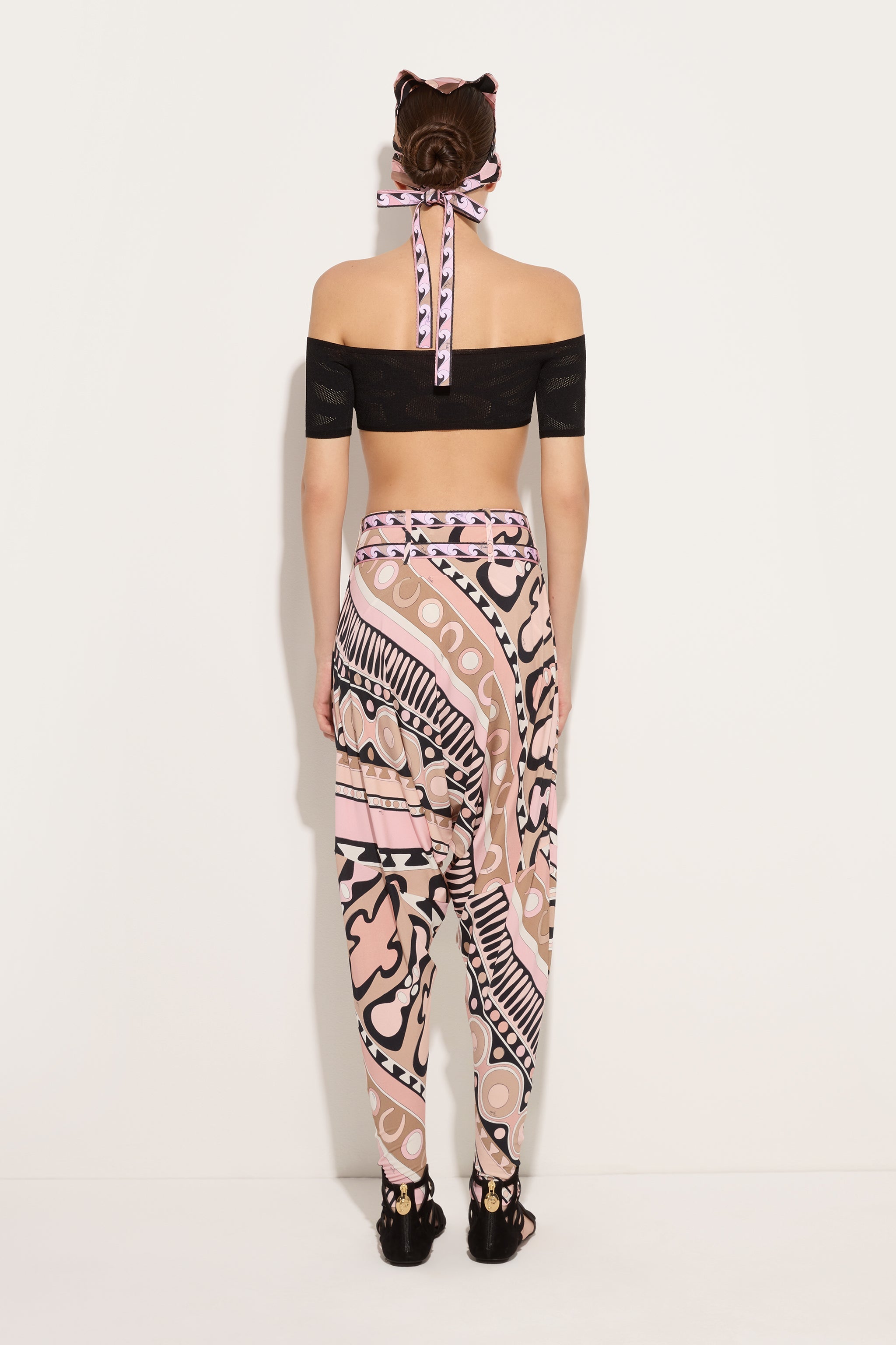 Emilio Pucci Soleil pantalon fluide nude avec ceinture