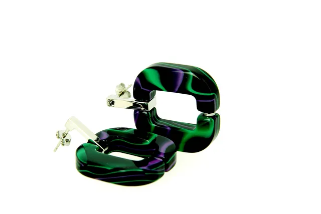 Xavier Derome BO 01 C129 boucles d'oreilles acétate