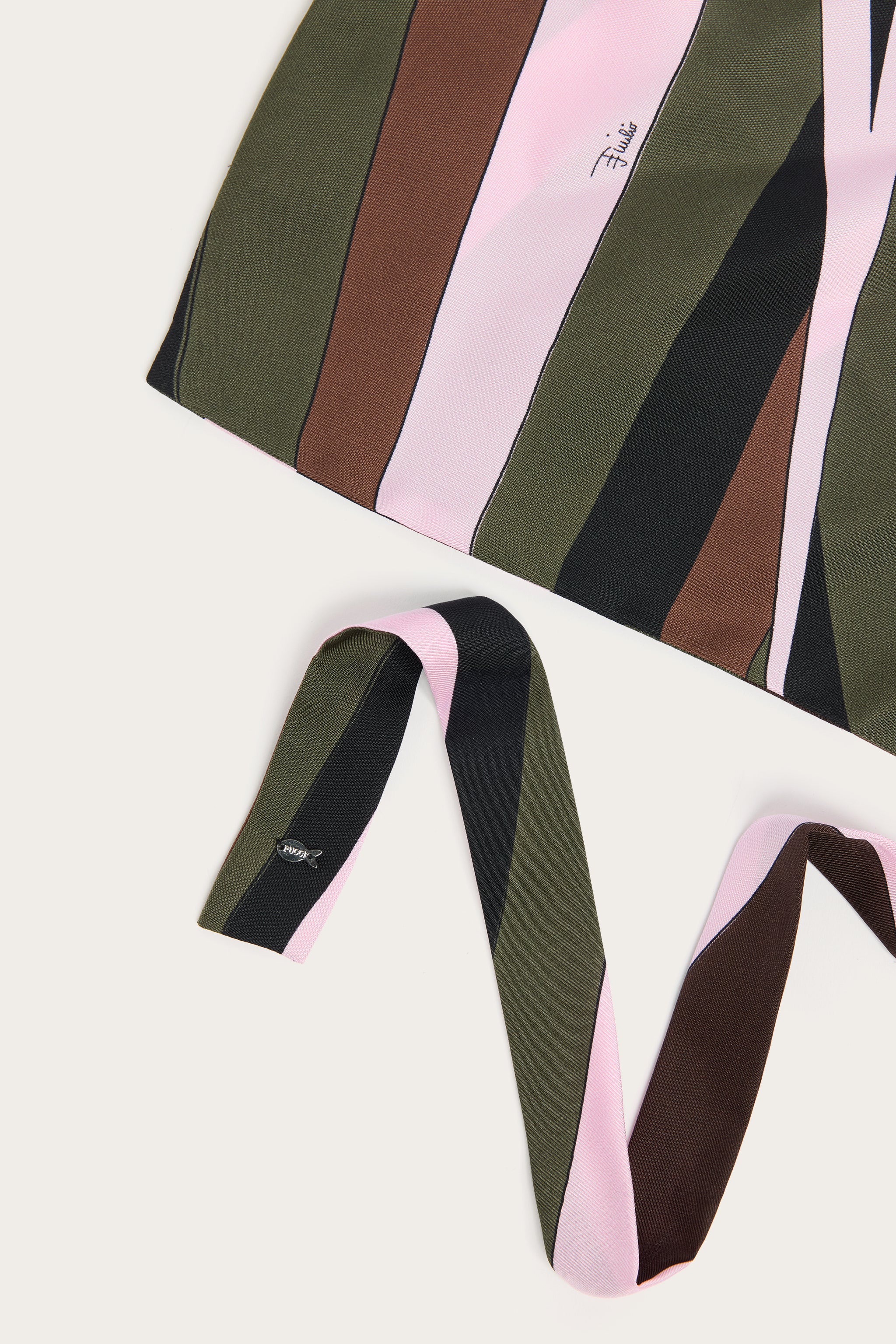 Emilio Pucci Bandana Iride bandana soie kaki rose