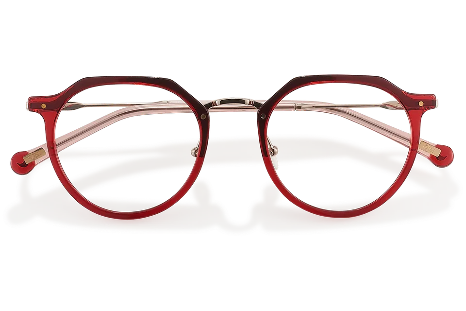 Clémence & Margaux La Tendance lunettes de vue fuchsia doré pantos
