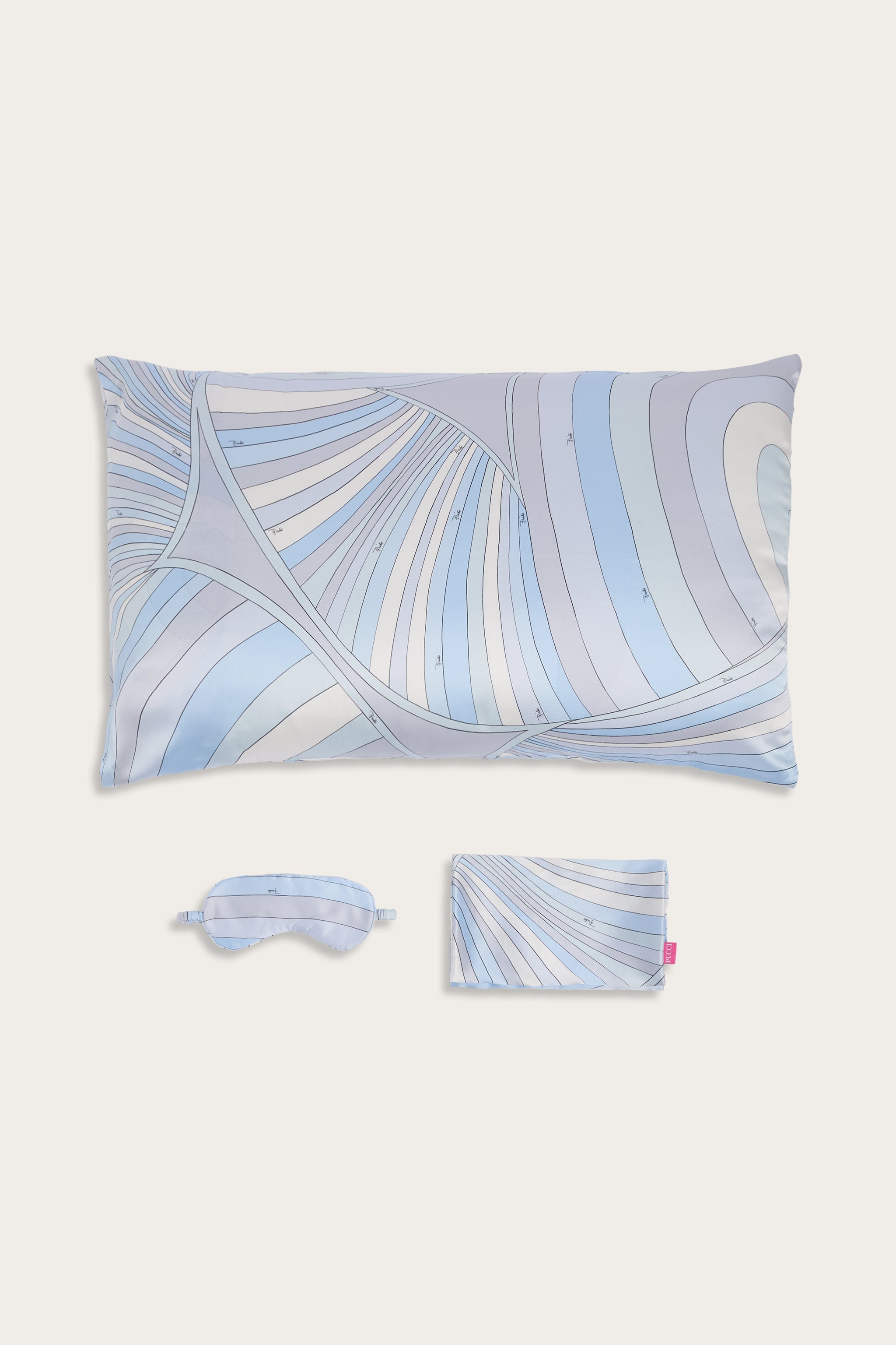 Emilio Pucci Home set nuit Iride bleu clair satin soie