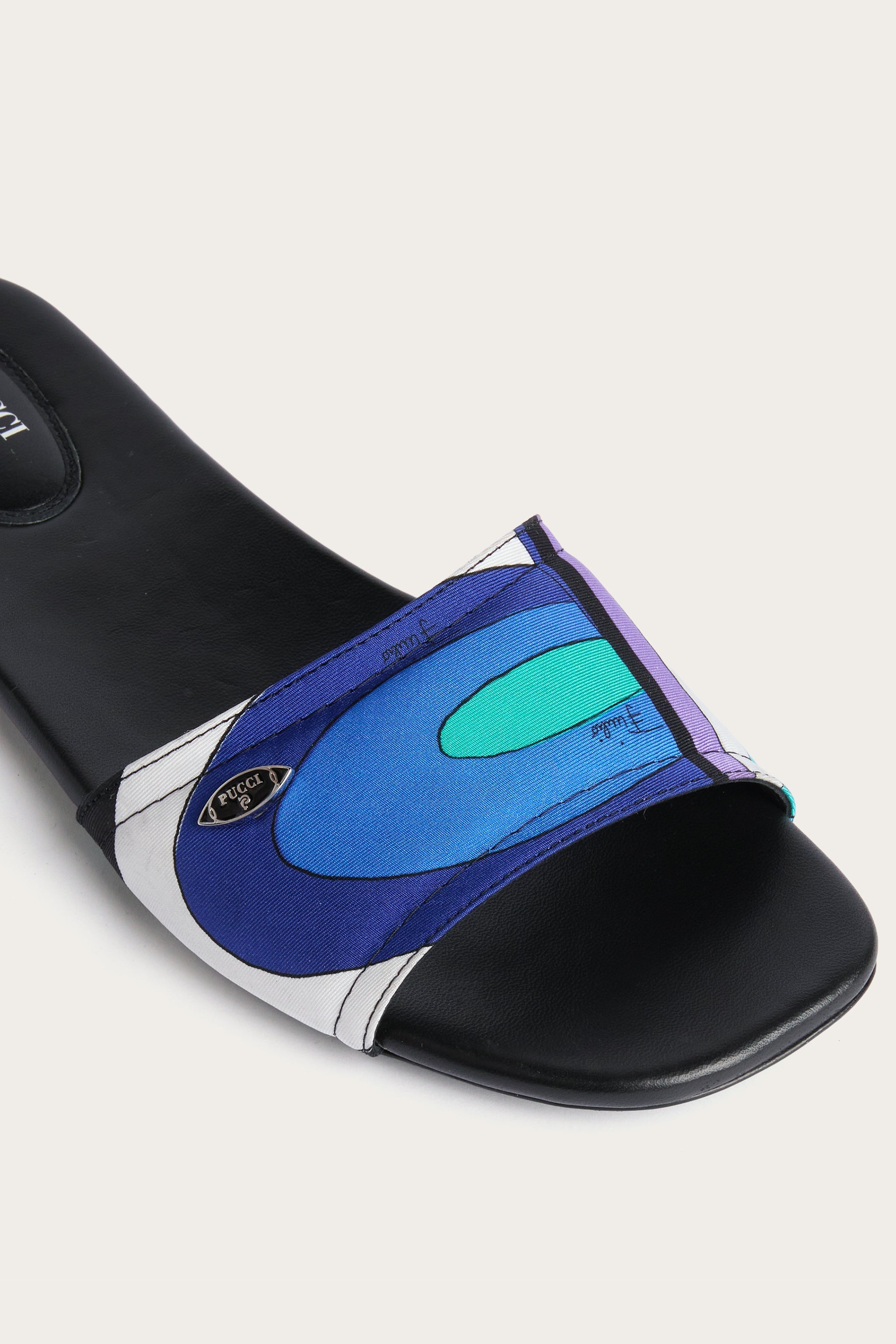 Emilio Pucci Iride slip-on soie turquoise bleu 36