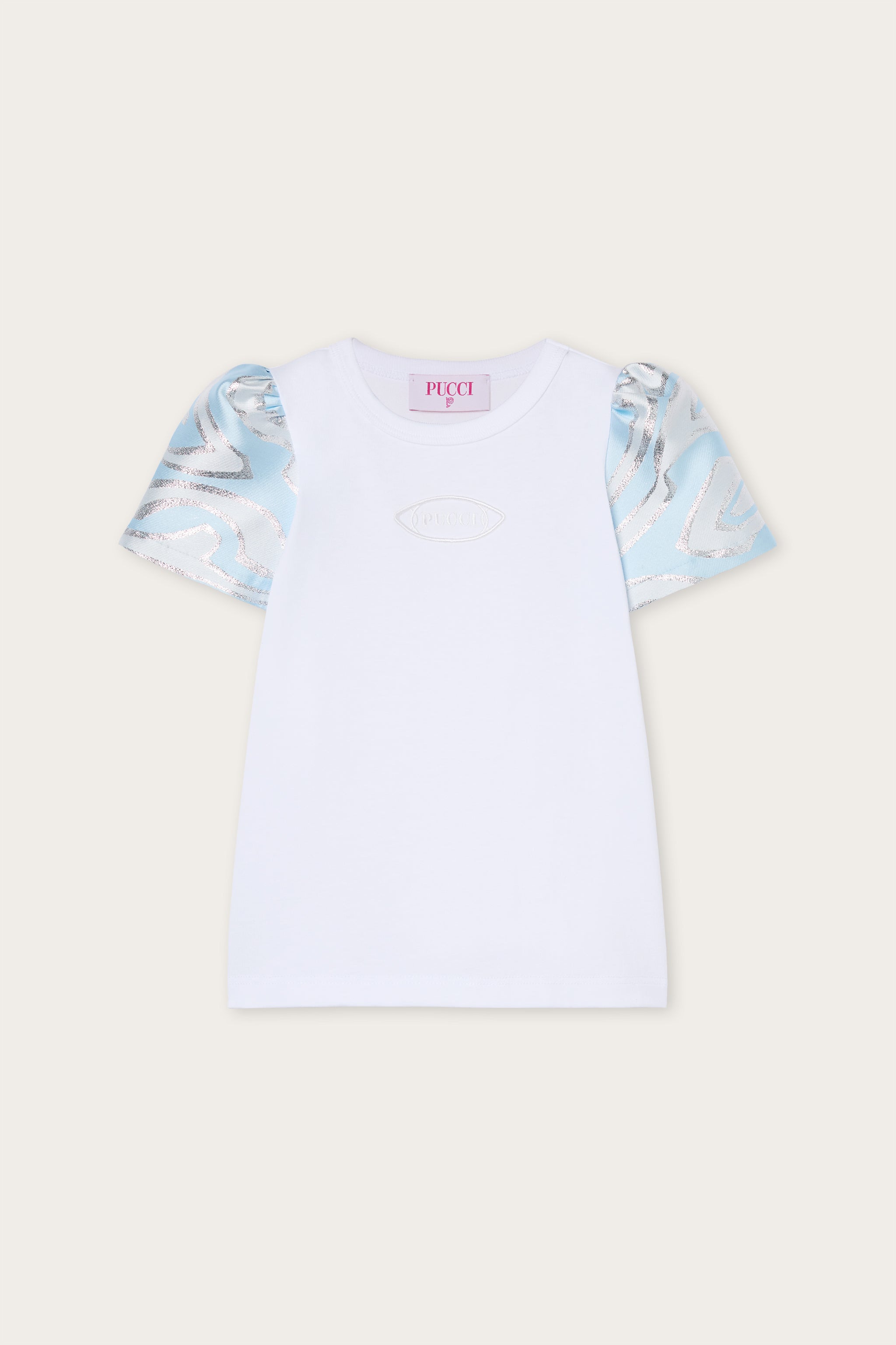 Emilio Pucci T-shirt Coton Bio t-shirt blanc bleu clair