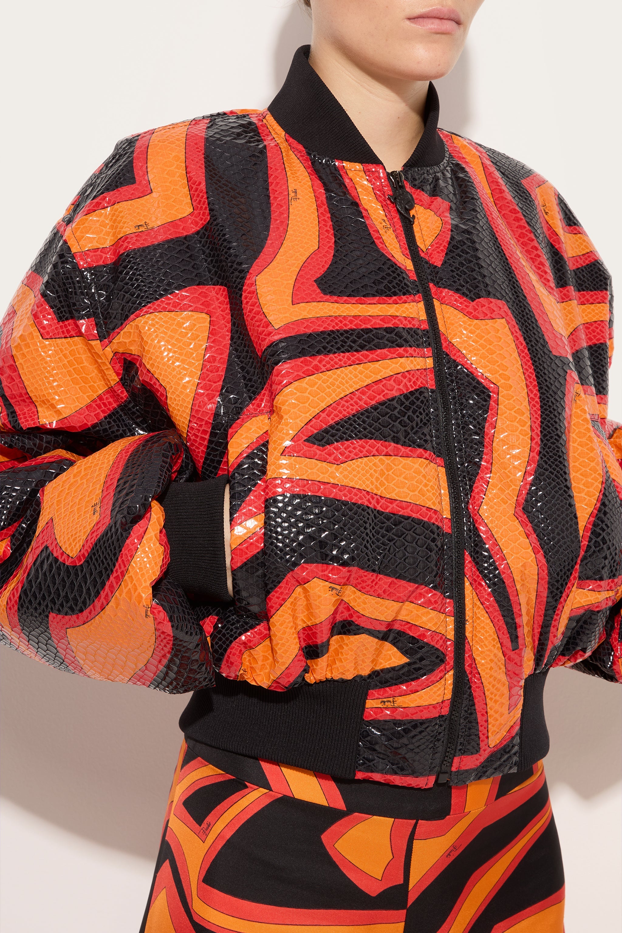 Emilio Pucci Jackets Bomber Labirinto veste orange noir