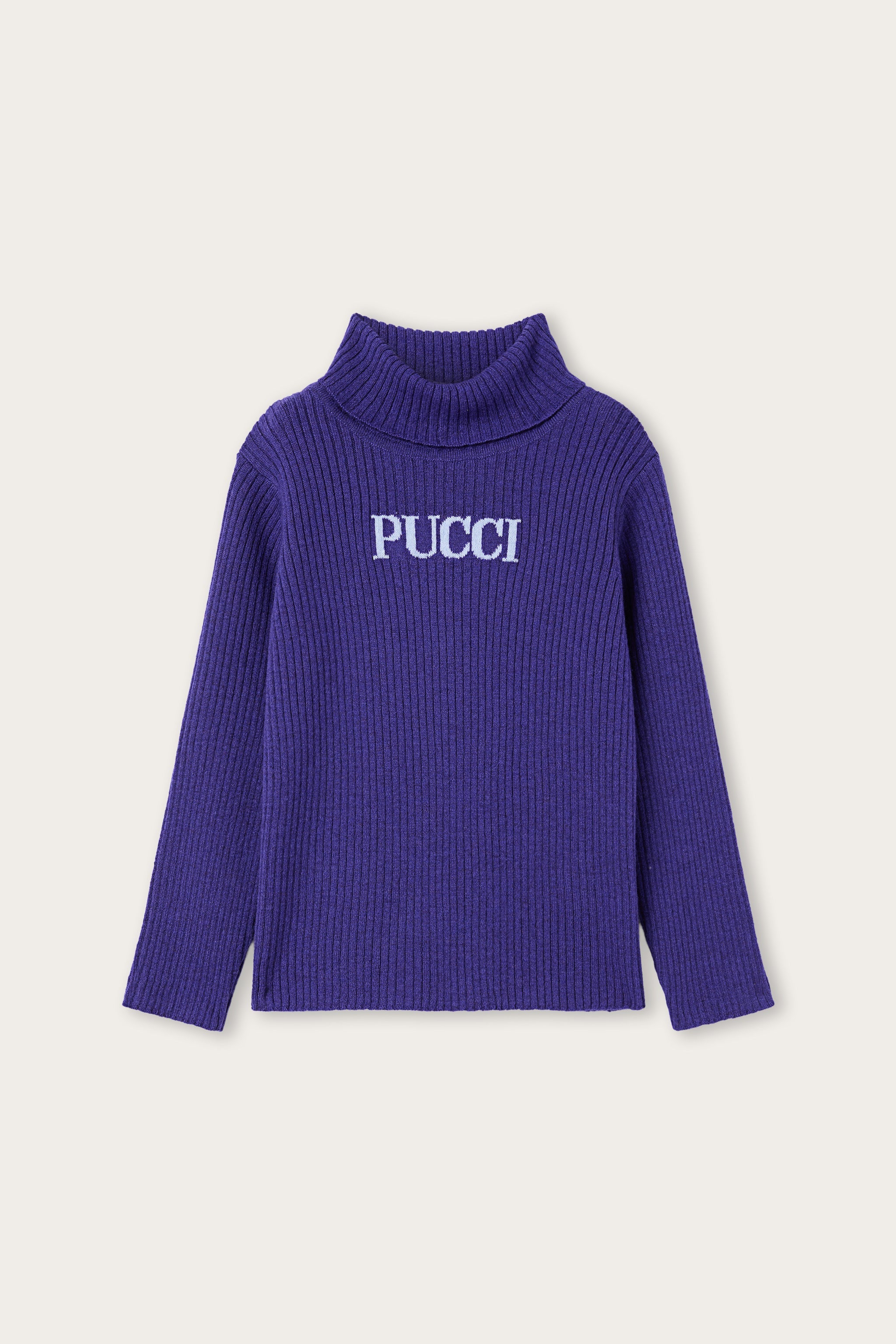 Emilio Pucci pull col roulé laine violet 6Y