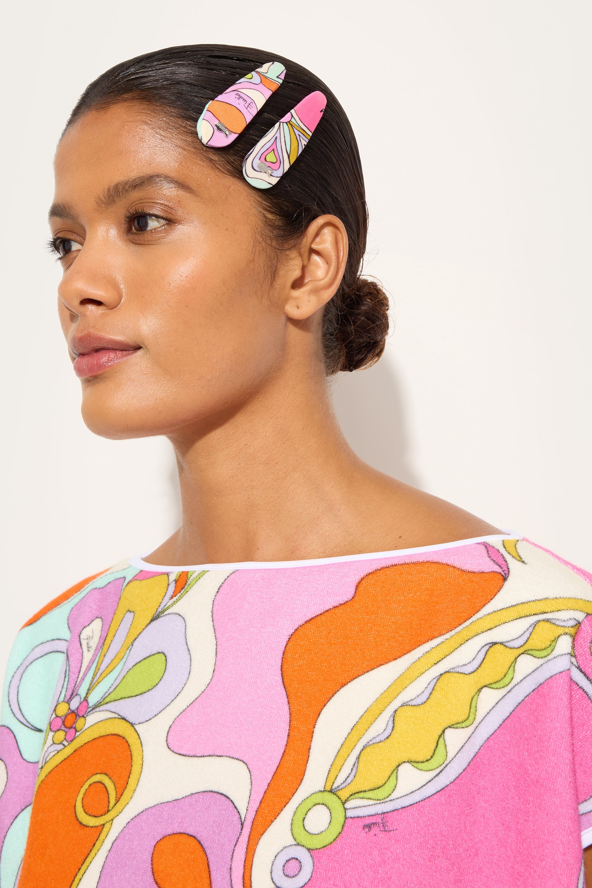 Emilio Pucci Orchidee Set 2 barrettes multicolore OS
